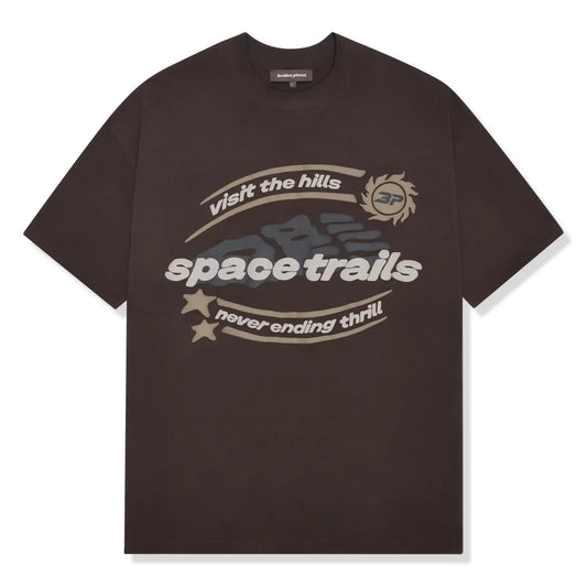 Broken Planet Space Trails Mocha Brown T Shirt