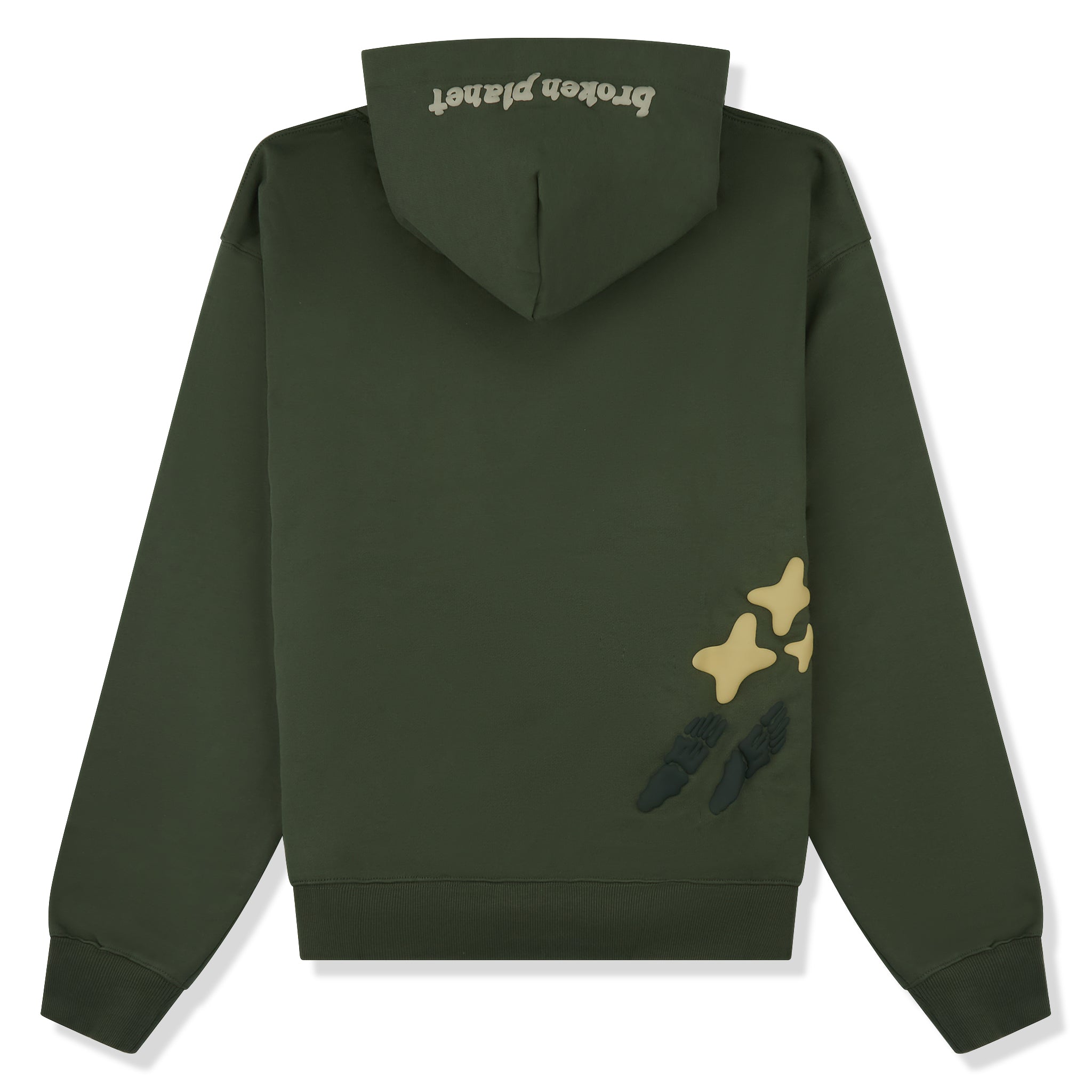 Image of Broken Planet Space Trails Olive Green Hoodie
