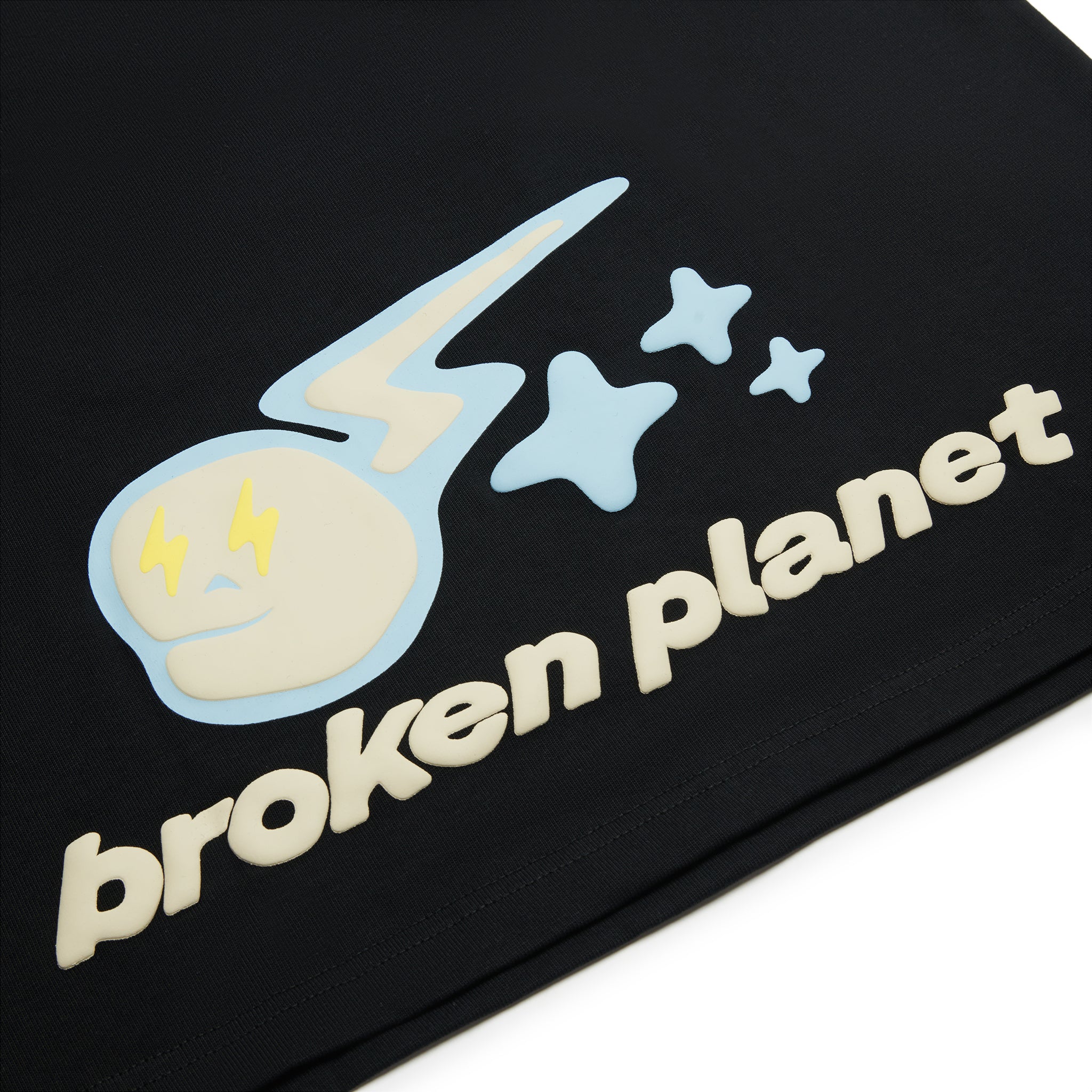 Bottom view of Broken Planet Speed of Light T Shirt Midnight Black BP-SOL-TS-M_BLACK