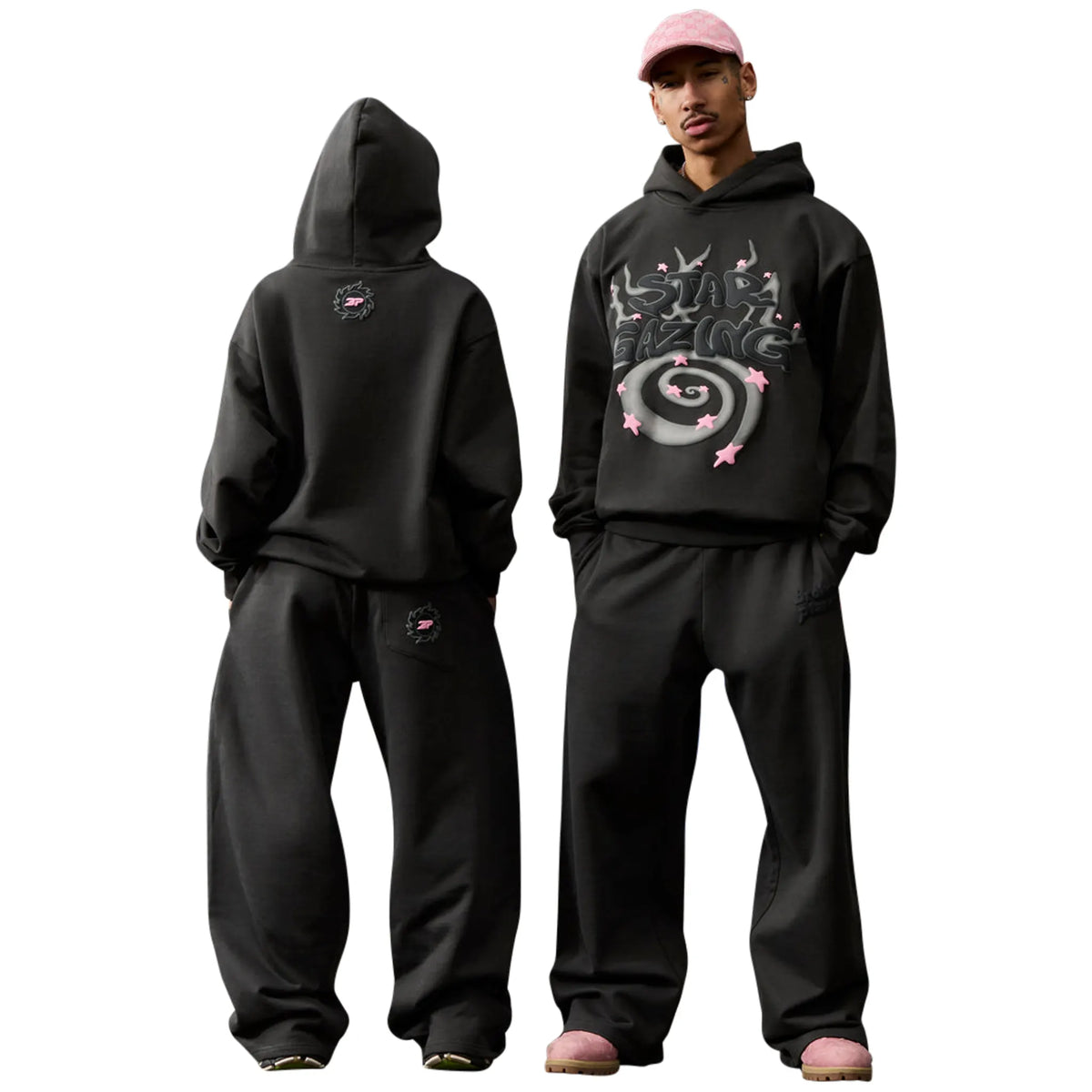 Broken Planet Stargazing Soot Black Hoodie | BP-FS-SG-HD-S_BLACK-M