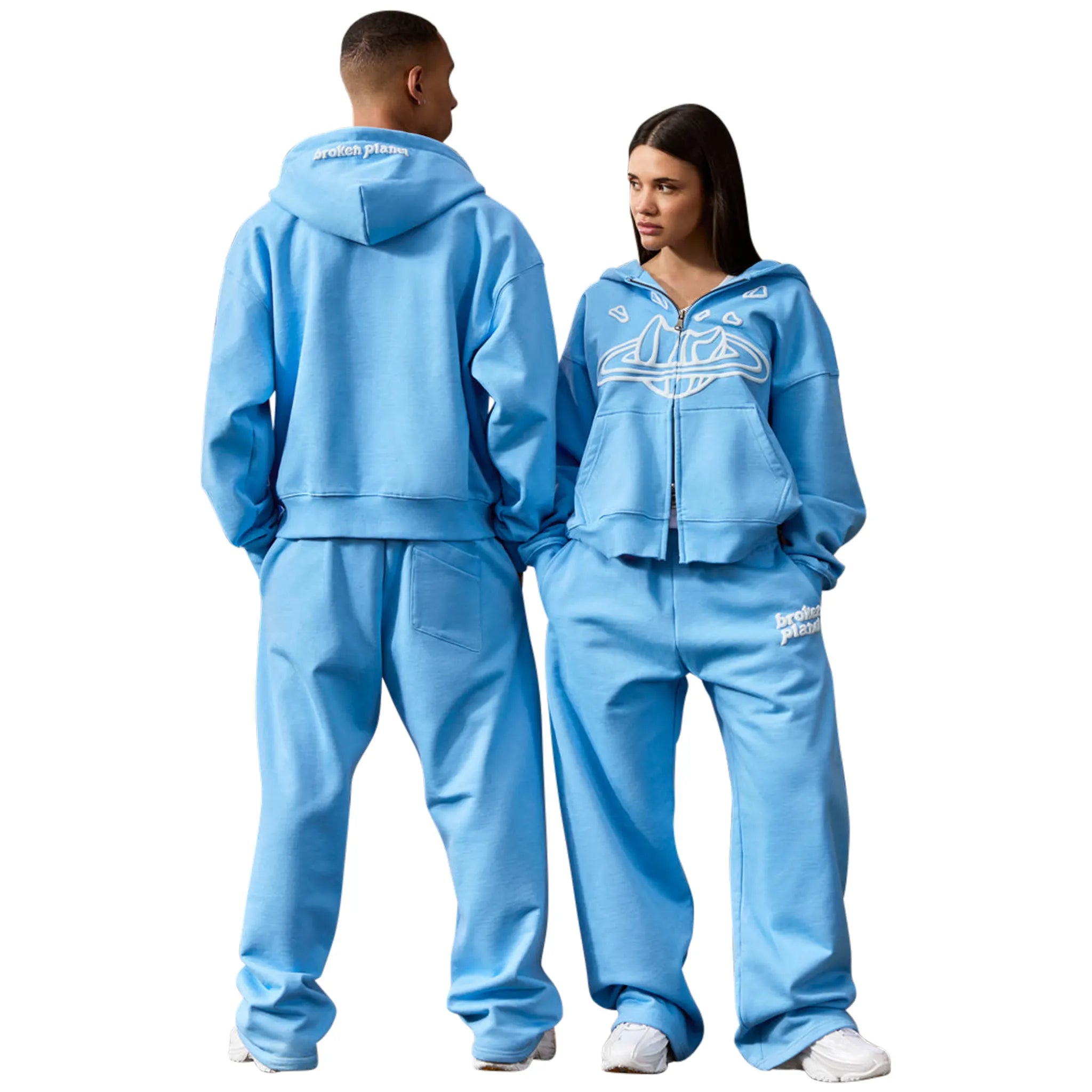 Broken Planet Straight Leg Light Blue Sweatpants XS Blue