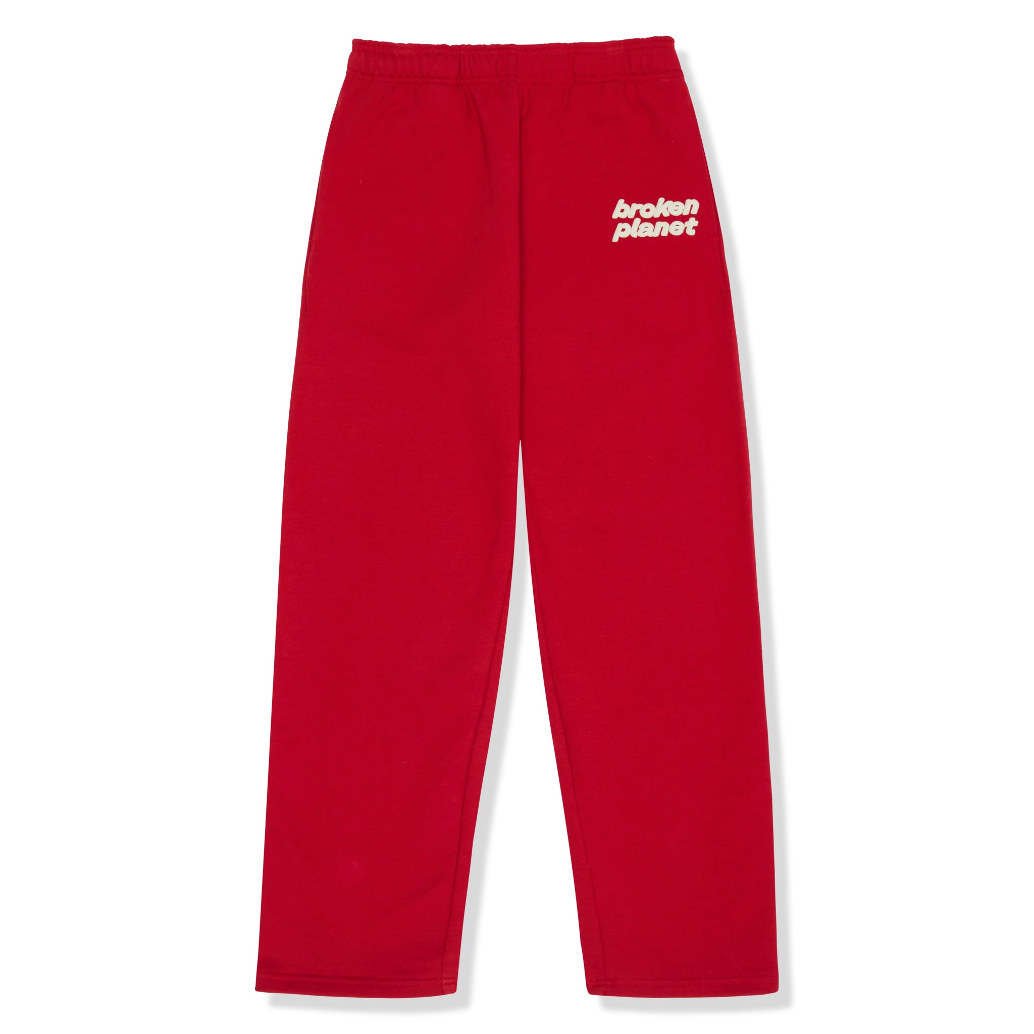 Front view of Broken Planet Straight Leg Sweatpants Ruby Red 