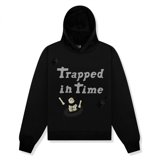 Broken Planet Trapped In Time Soot Black Hoodie