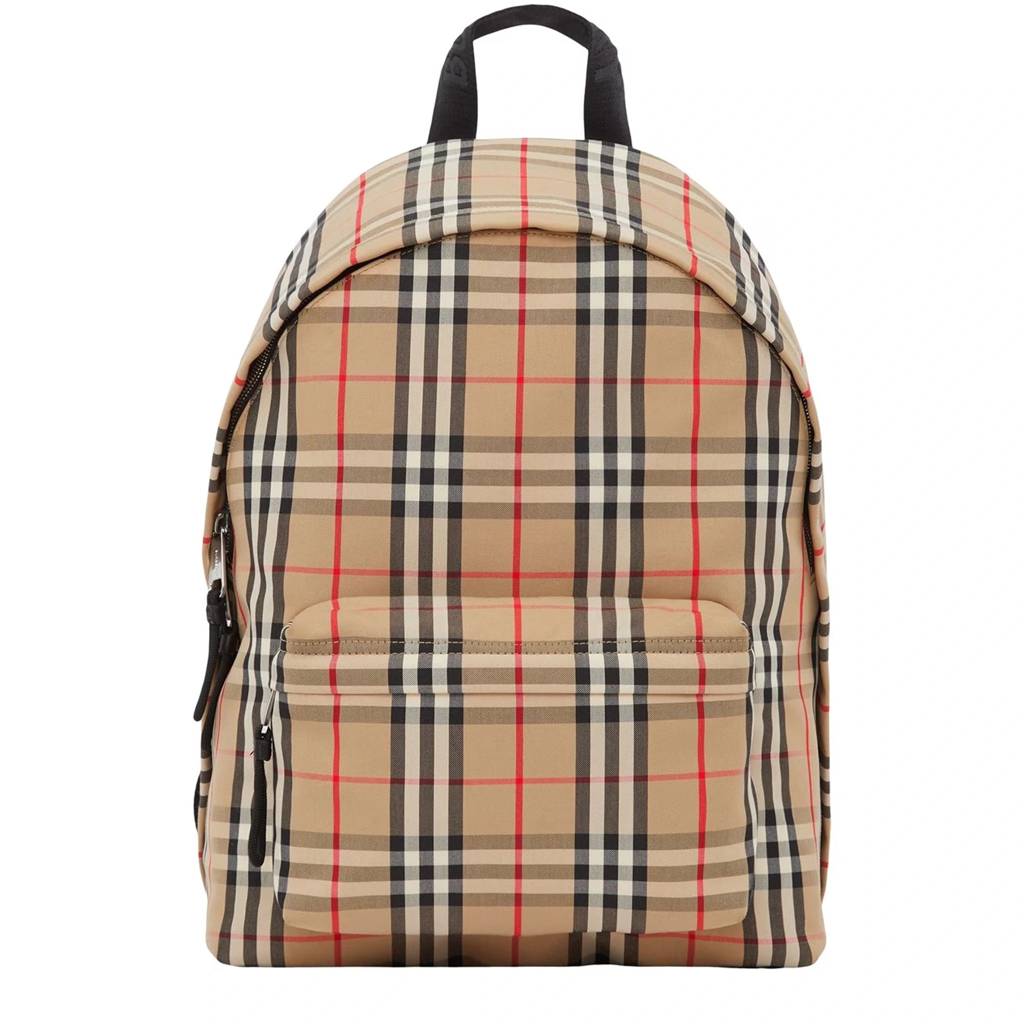 Front view of Burberry Beige Vintage Check Backpack 80841131