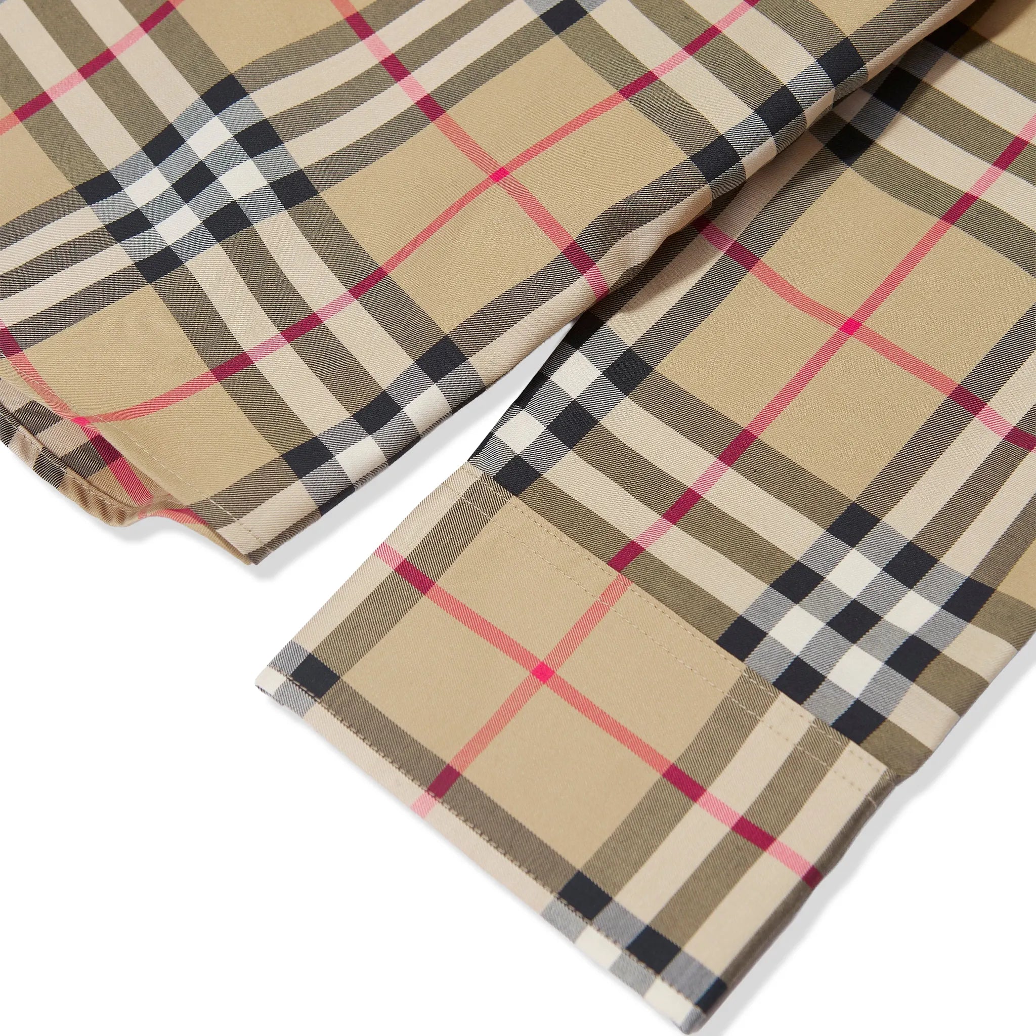 Sleeve View of Burberry Boys Owen Check L/S Beige Shirt BURS3184112220