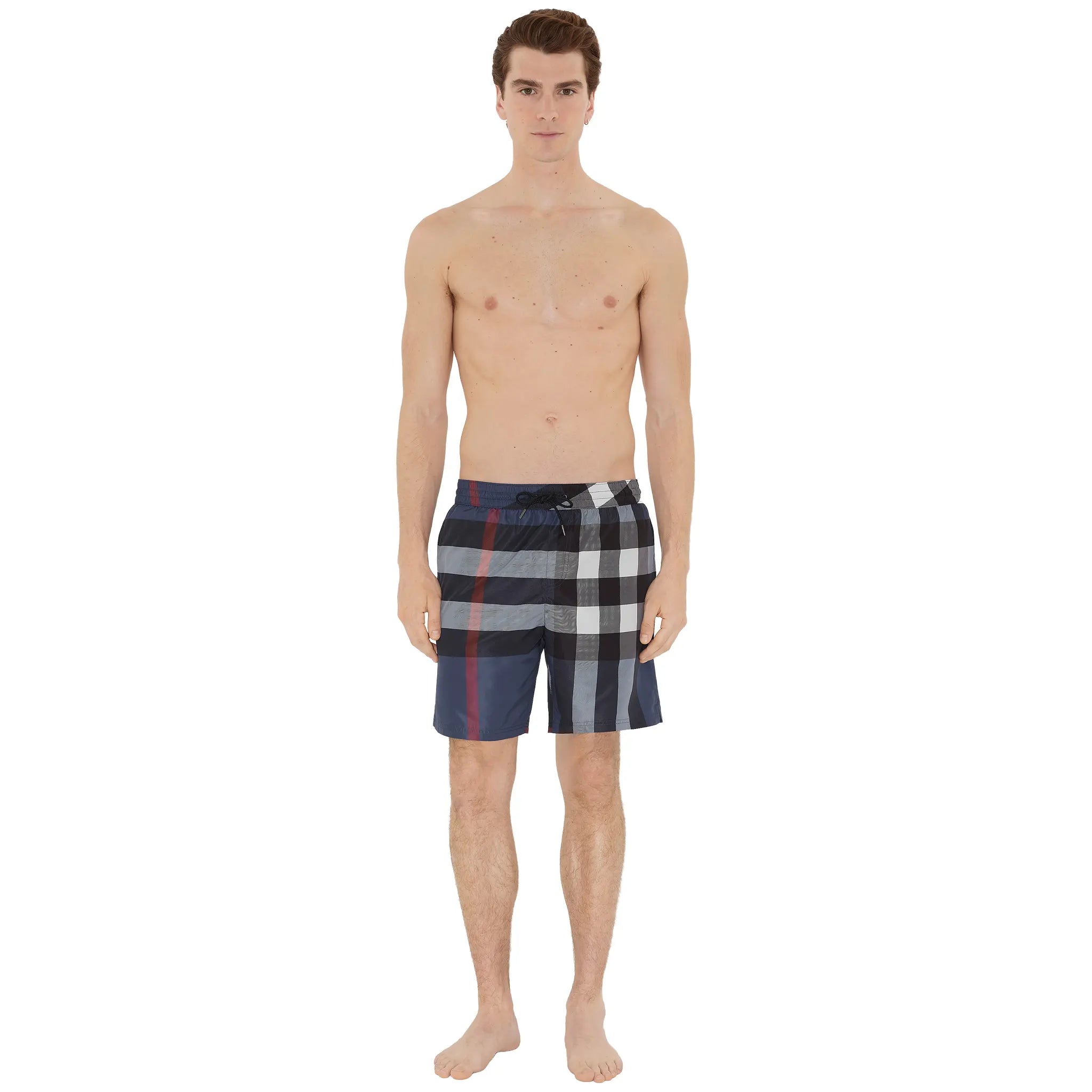Burberry Check Carbon Blue Swim Shorts | 8013879