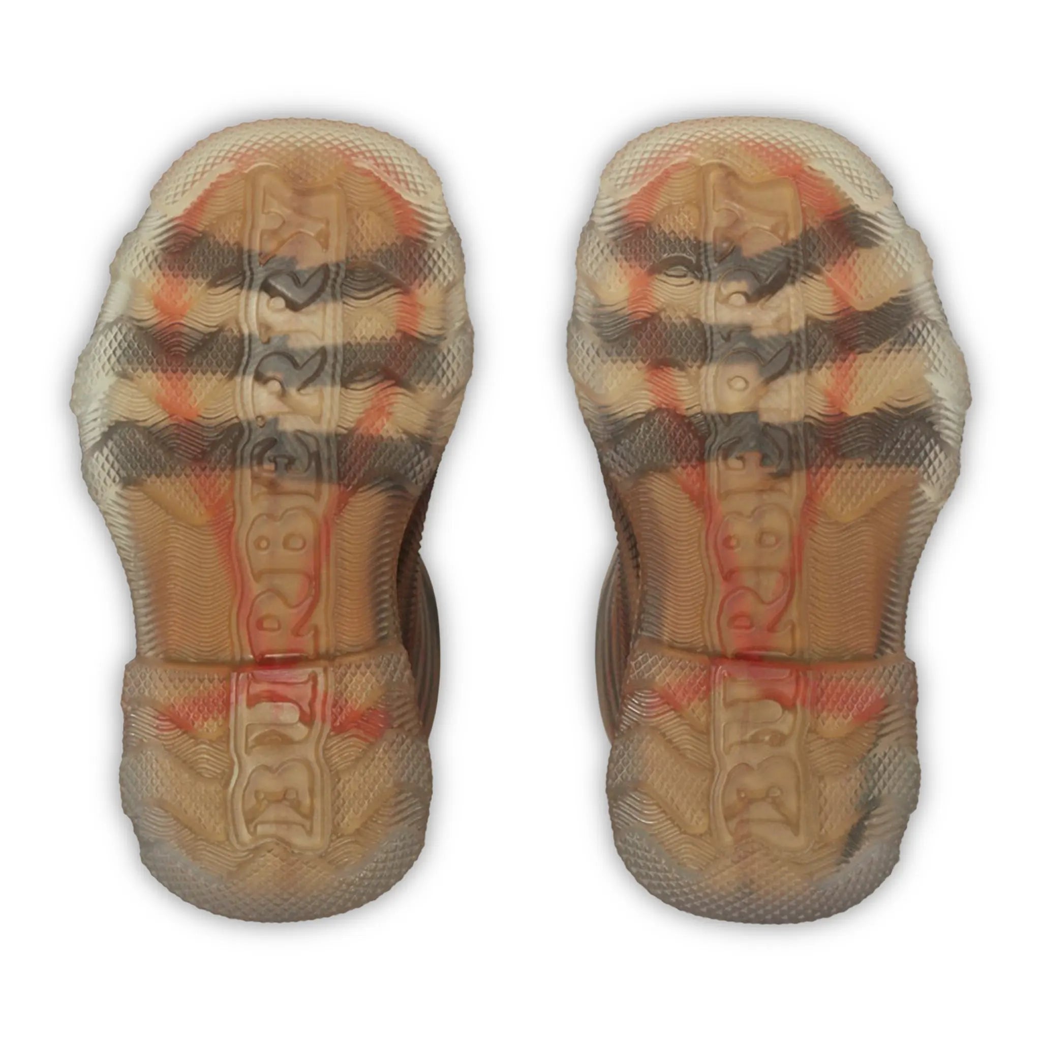 Sole View of Burberry Kids Check Rubber Marsh Beige High Boots BURA5074107249