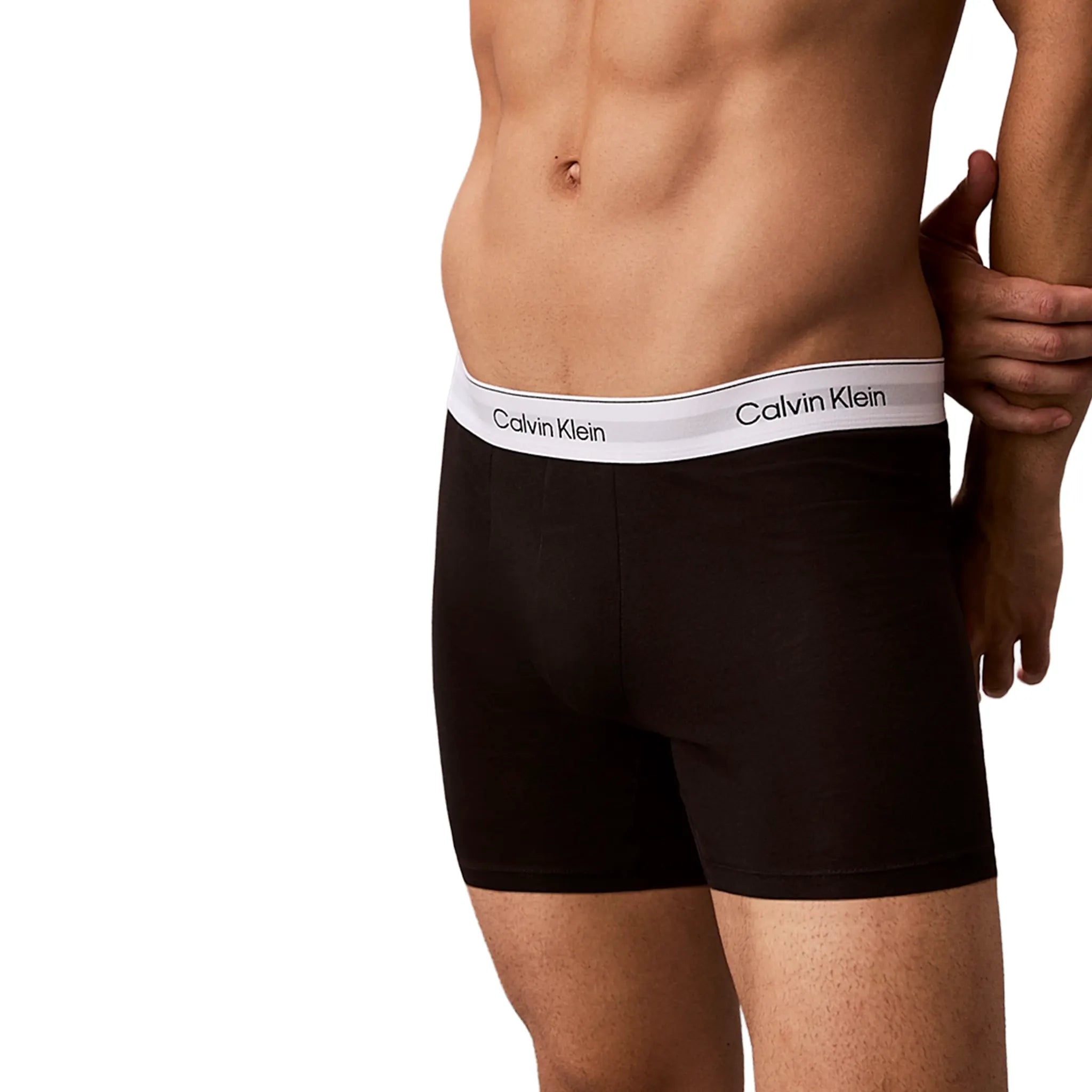 Detailed View of Calvin Klein Black Boxer Briefs Three Pack