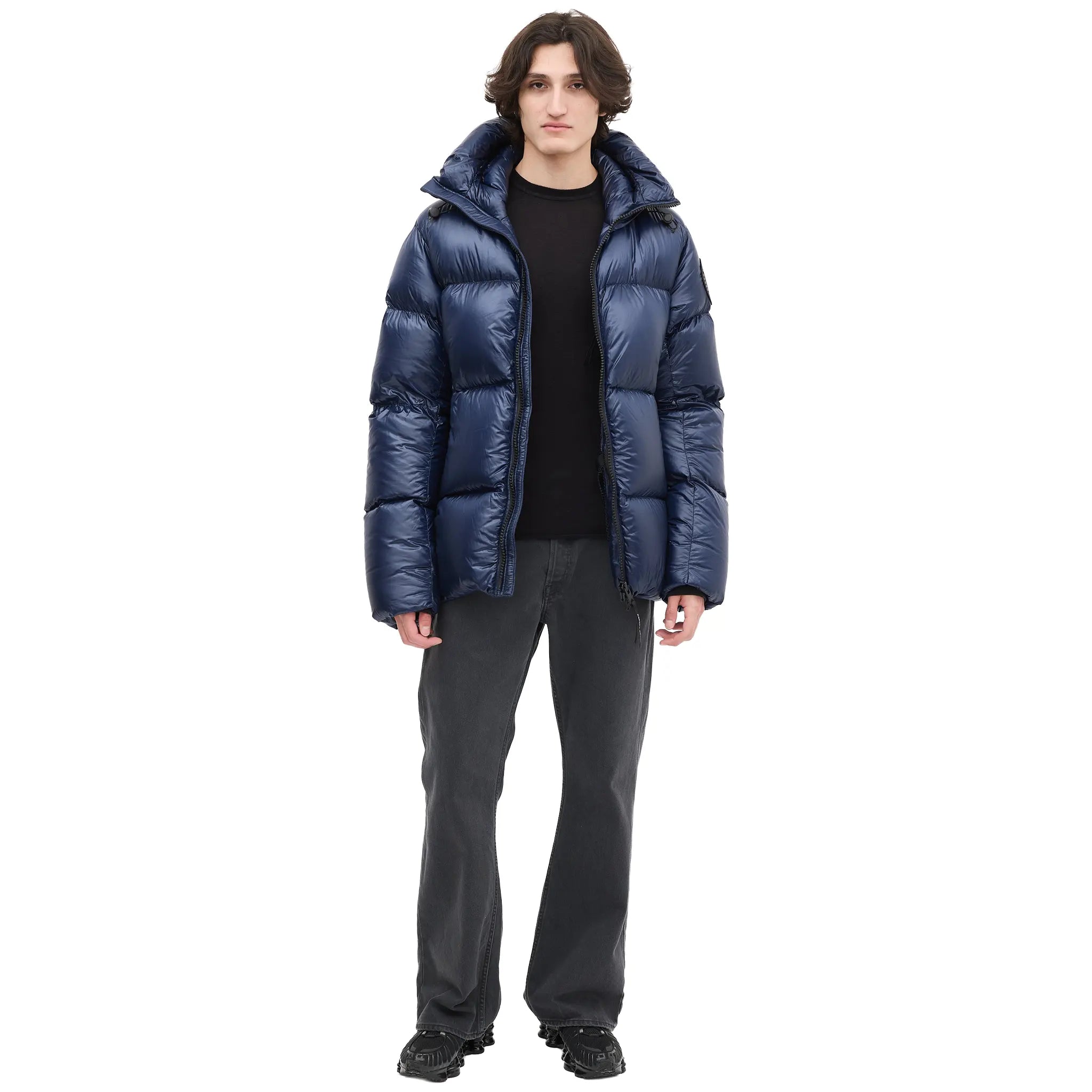 Front View of Canada Goose Down & Nylon Crofton Navy Puffer Jacket 2252M 