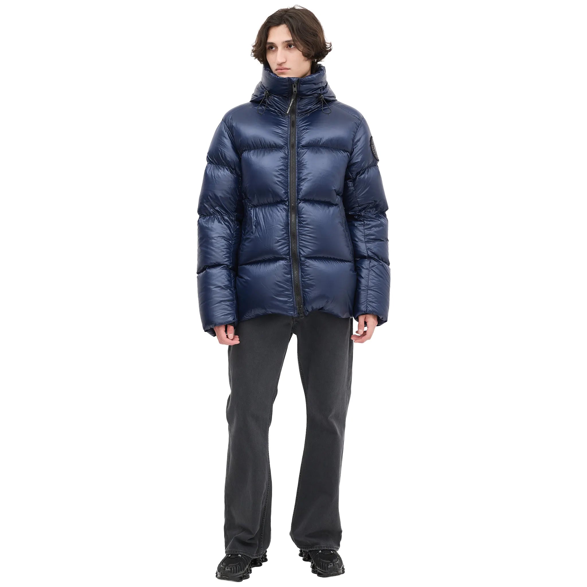 Front View of Canada Goose Down & Nylon Crofton Navy Puffer Jacket 2252M 