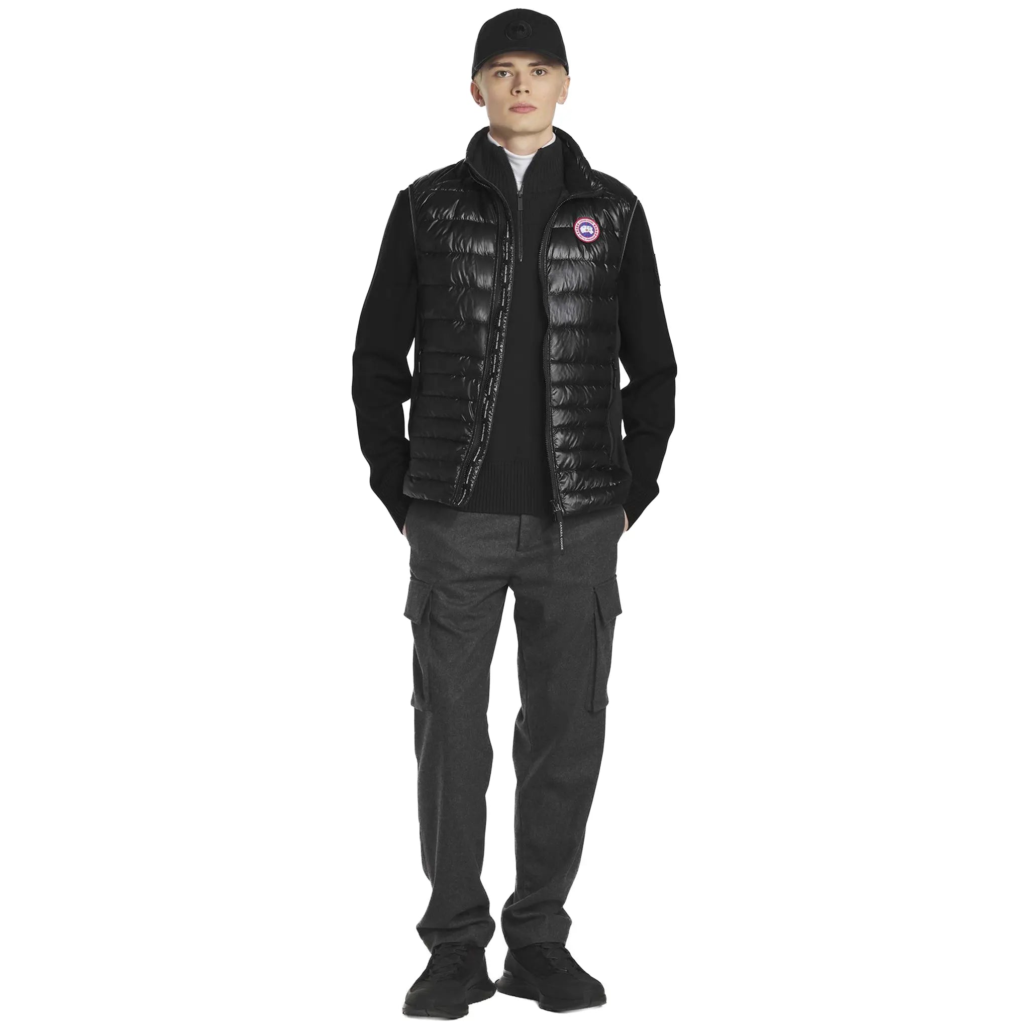 Model View of Canada Goose Hybridge Lite Black Gilet  2723M