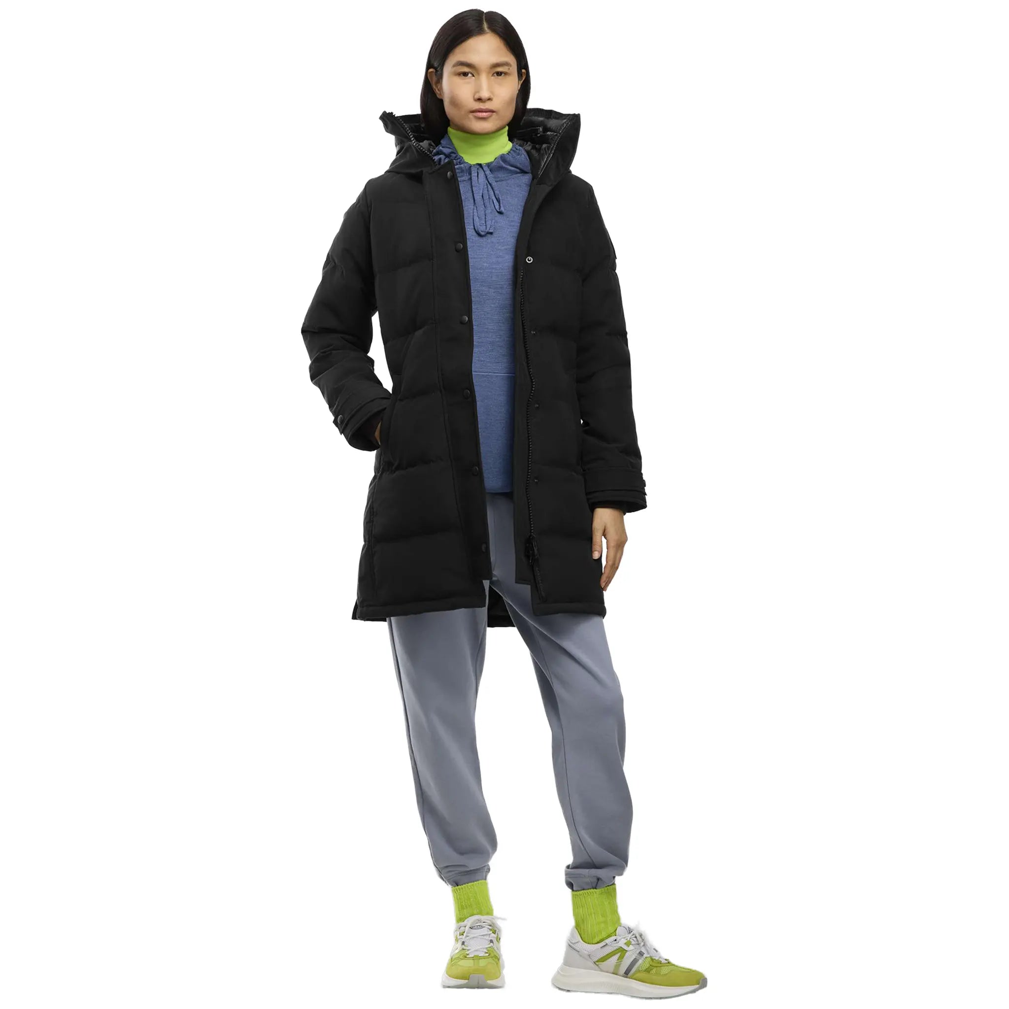 Model View of Canada Goose Shelburne Parka Black Jacket (W) 3802WB