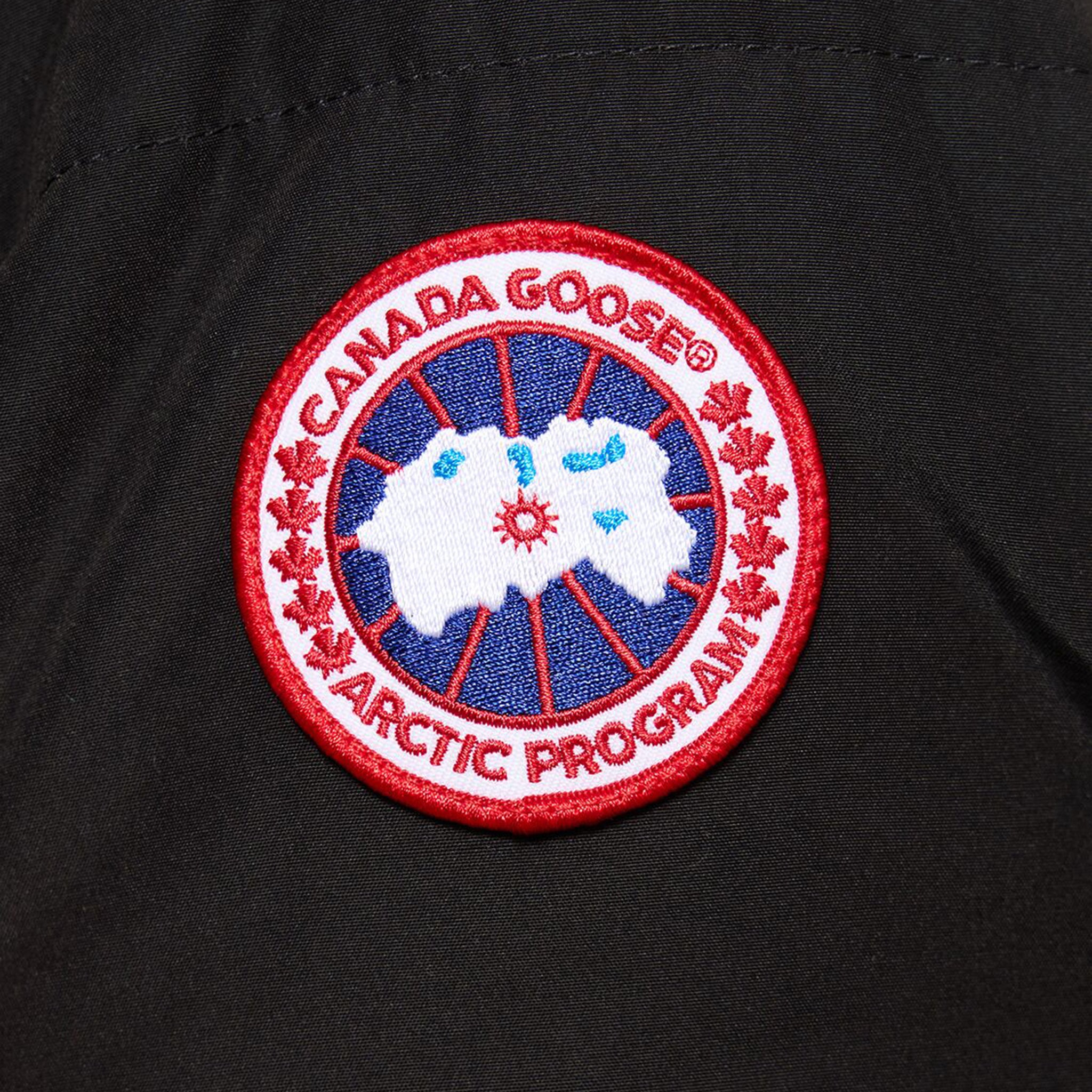 Logo view of Canada Goose Wyndham Black Parka Jacket