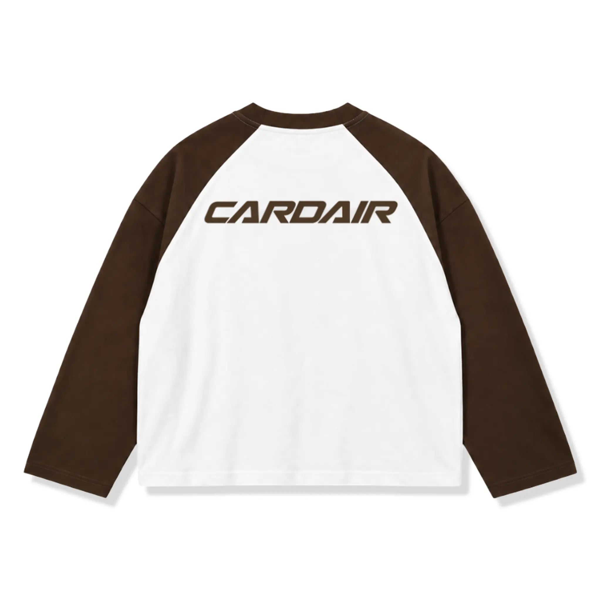 Back View of Cardair Studio White Brown L/S T-Shirt