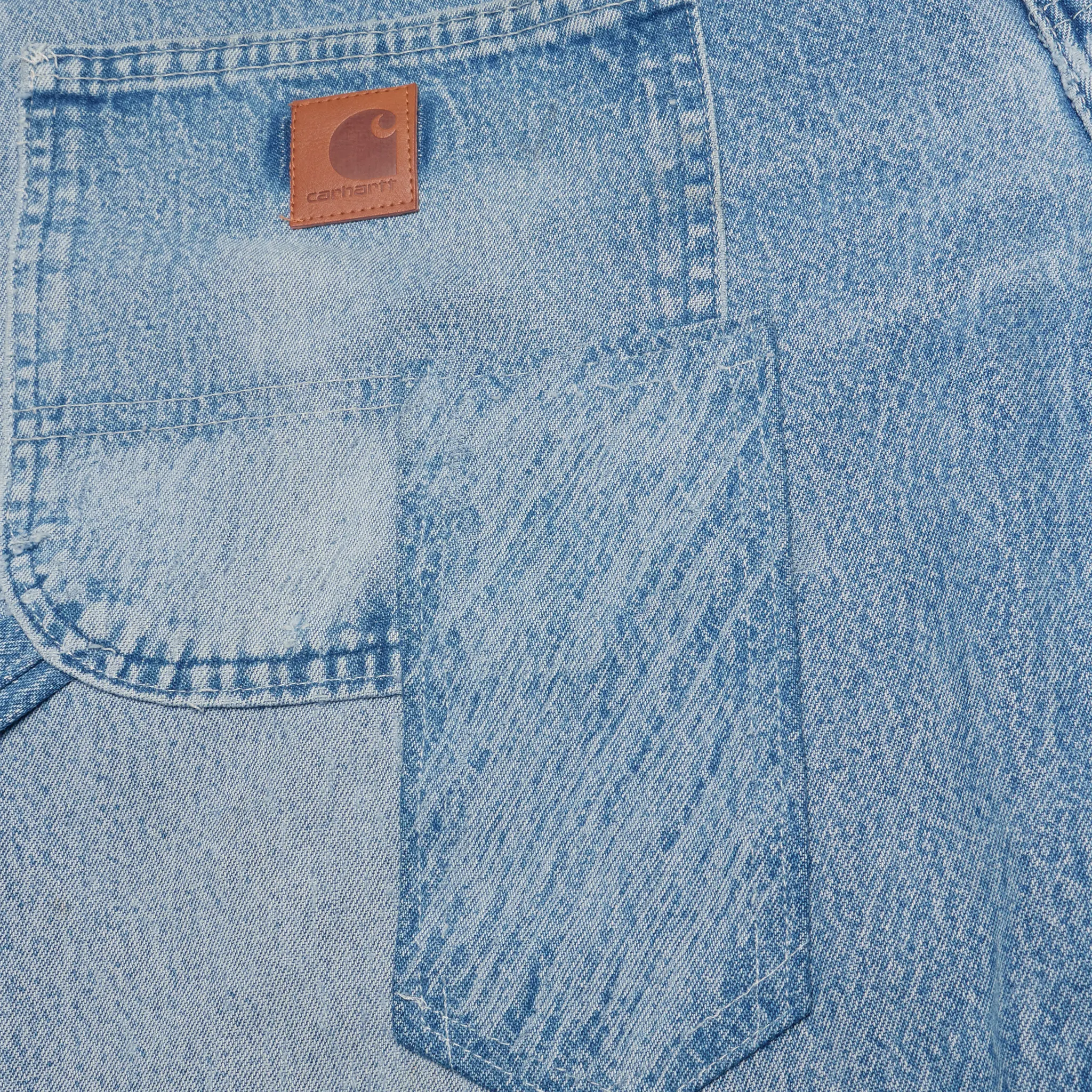 Detailed View of Carhartt Carpenter Blue Shorts
