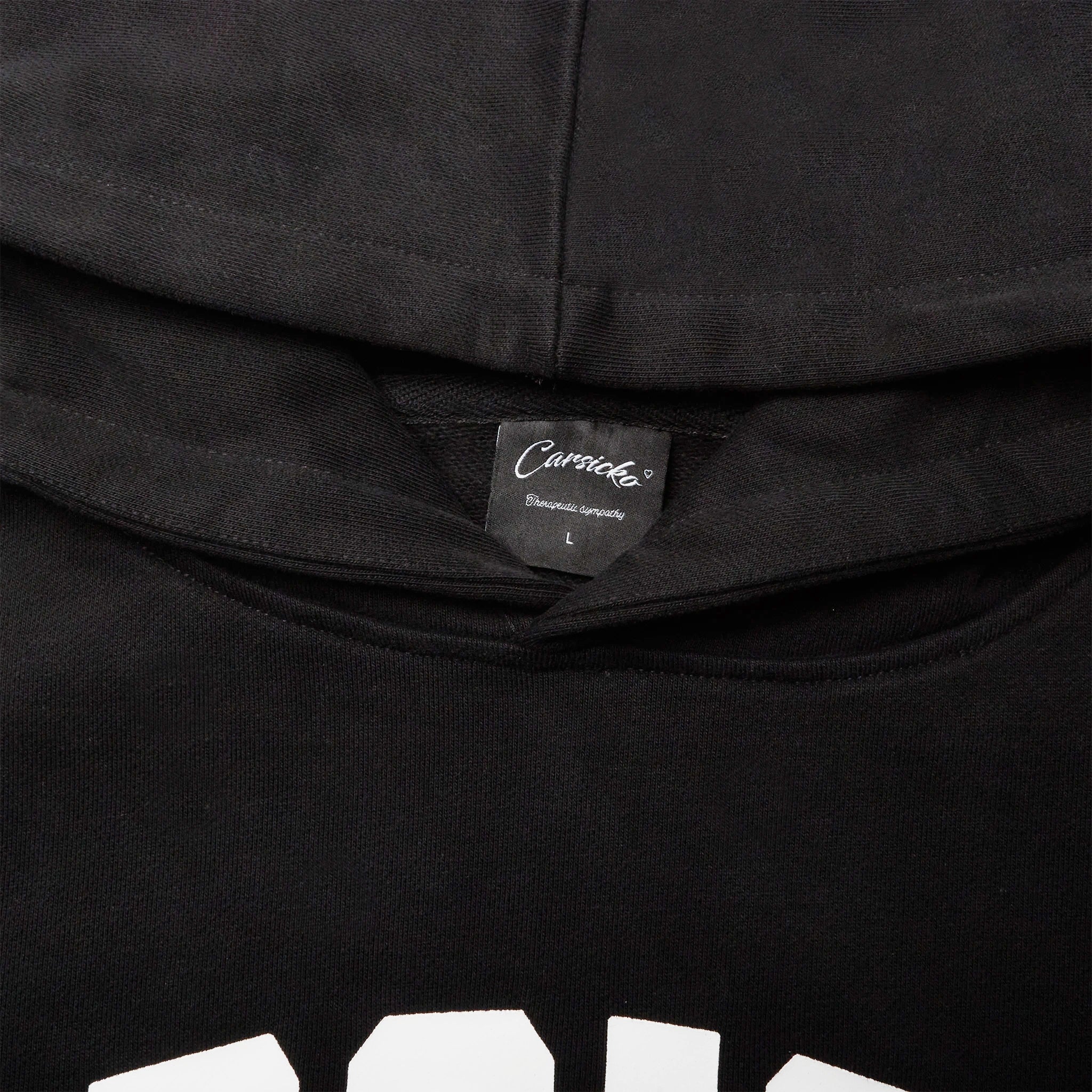 Neck view of Carsicko London Black Hoodie