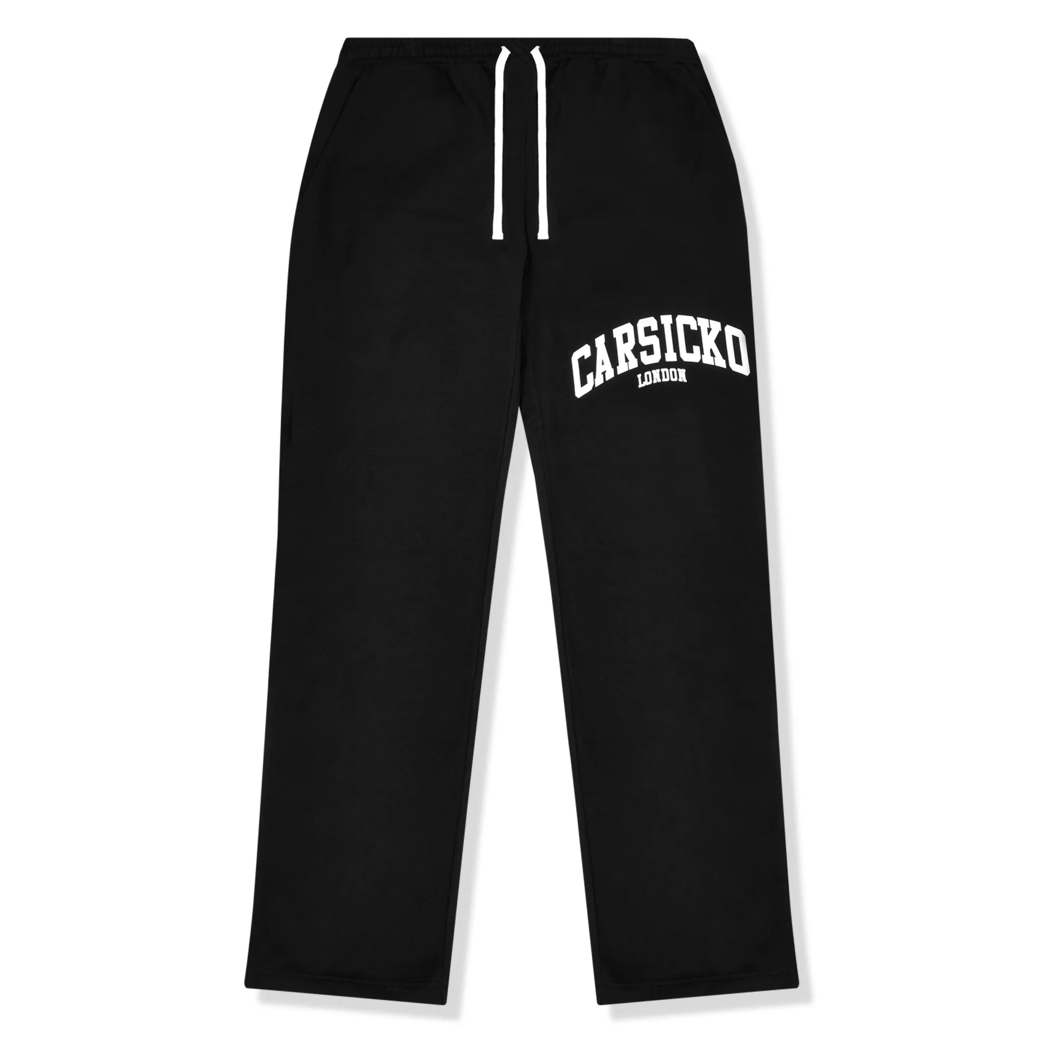 Front view of Carsicko London Black Track Pants