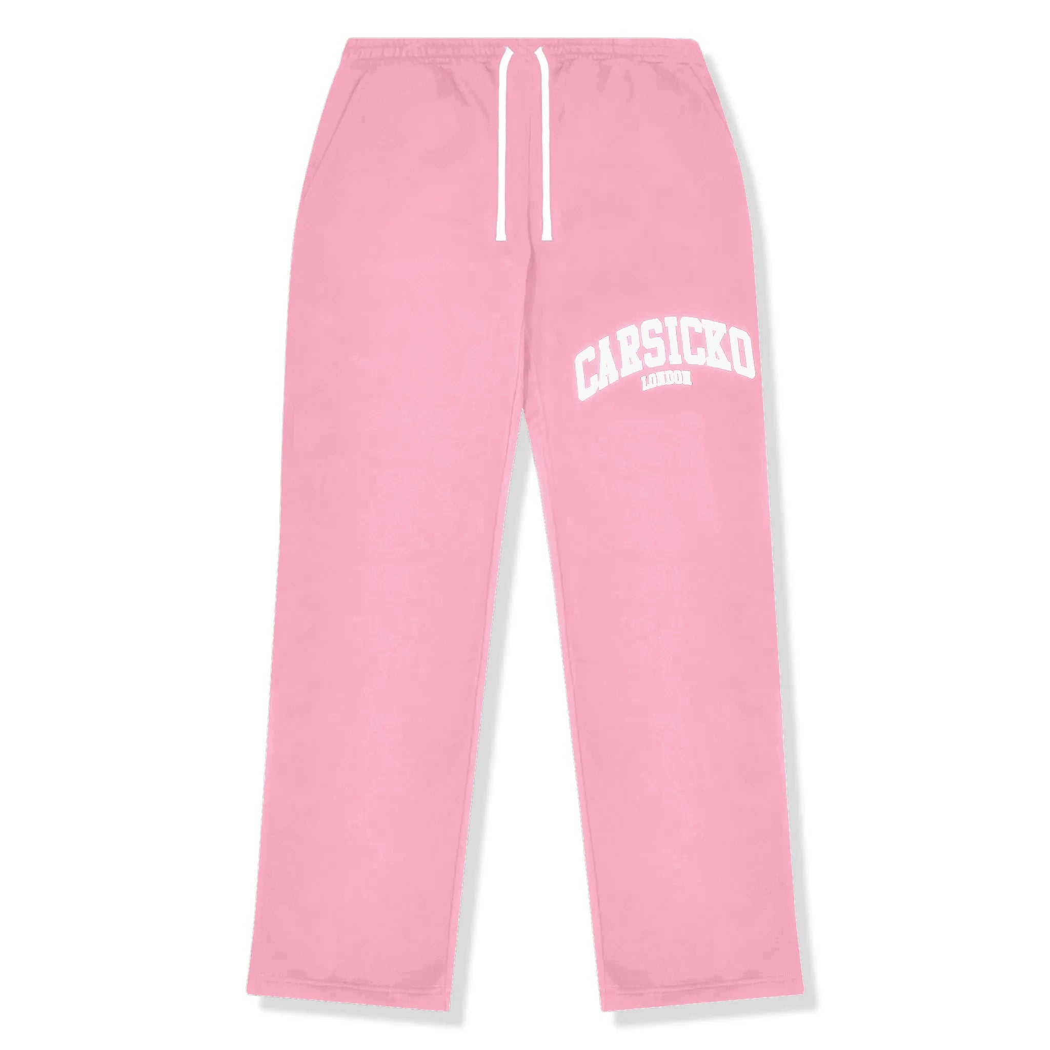 Front view of Carsicko London Pink Track Pants