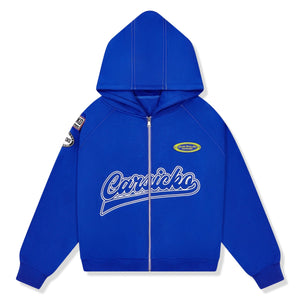 Carsicko Racing Club Zip-Up Blue Hoodie