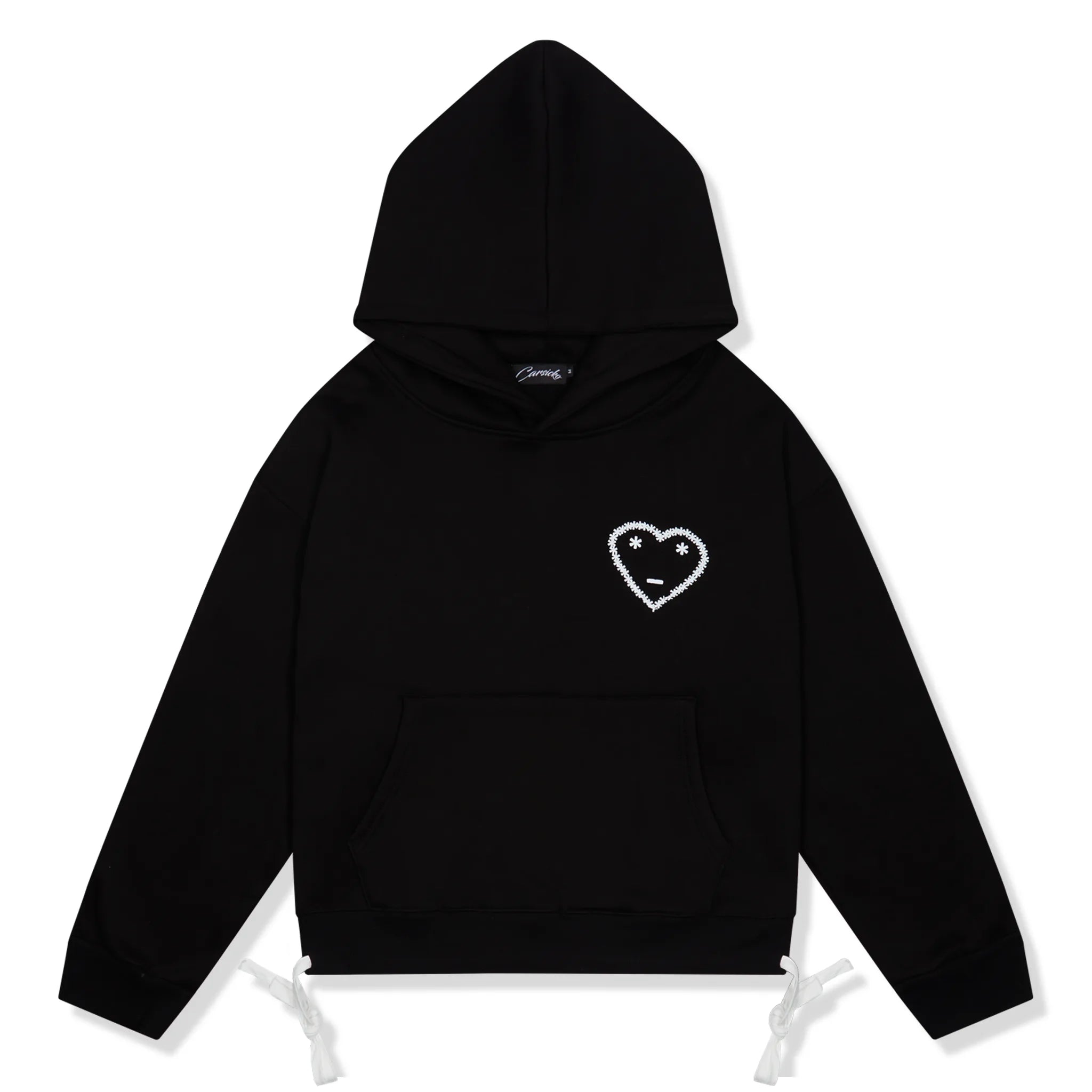 Front view of Carsicko Signature Black Hoodie