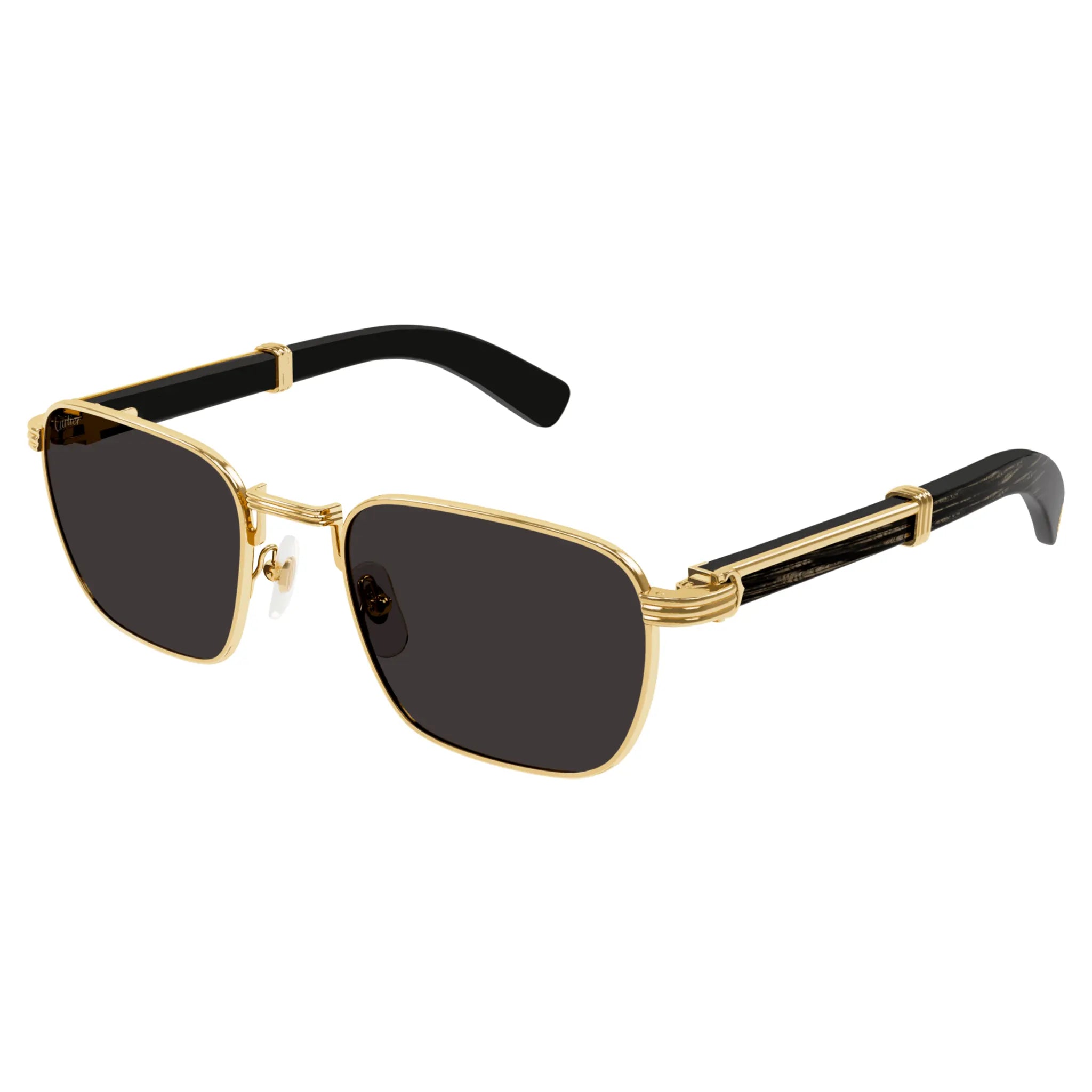 Front View of Cartier Eyewear CT0363S-001 Gold Grey Sunglasses