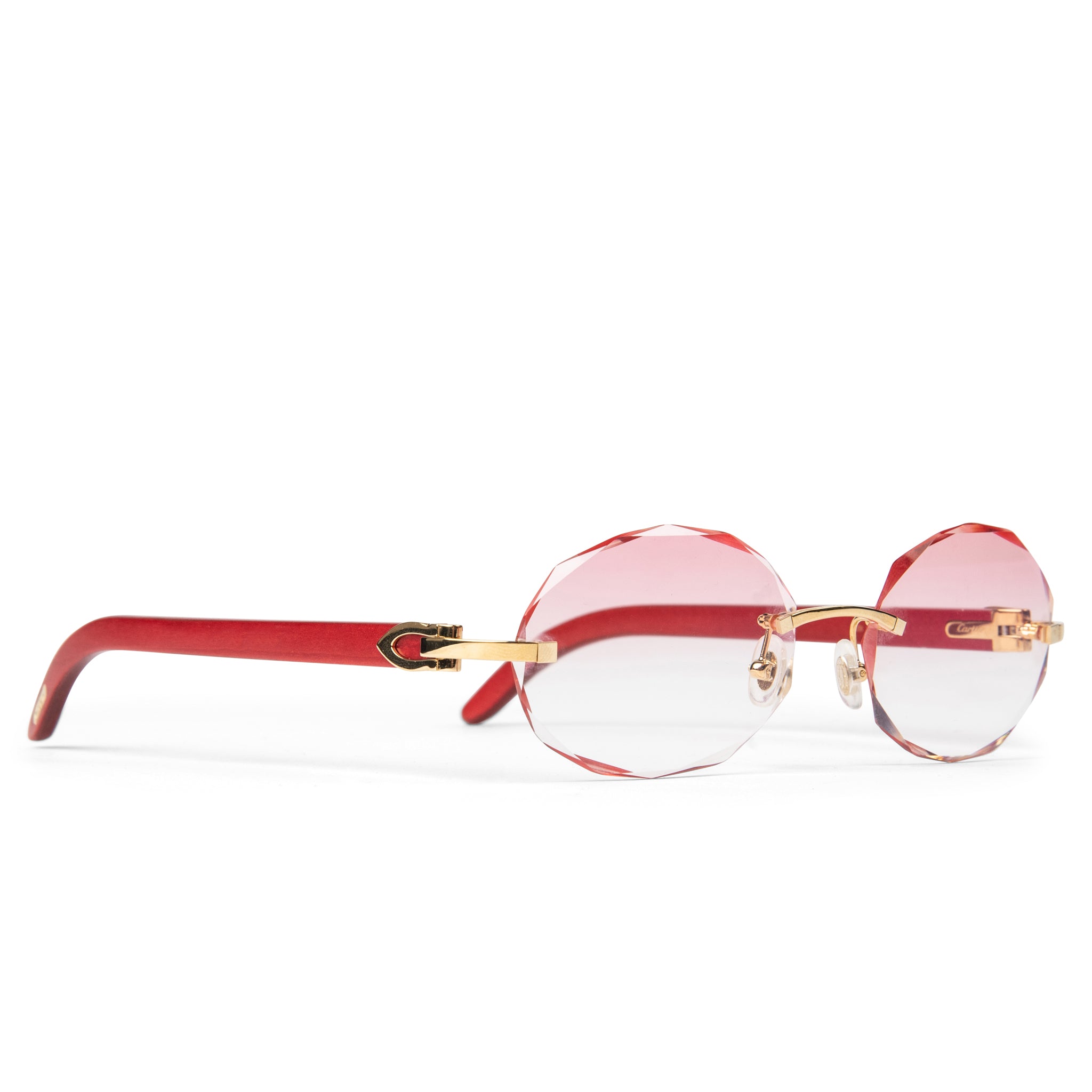 Image of Cartier Eyewear Custom CT0052O-006 C Decor Rimless Sunglasses
