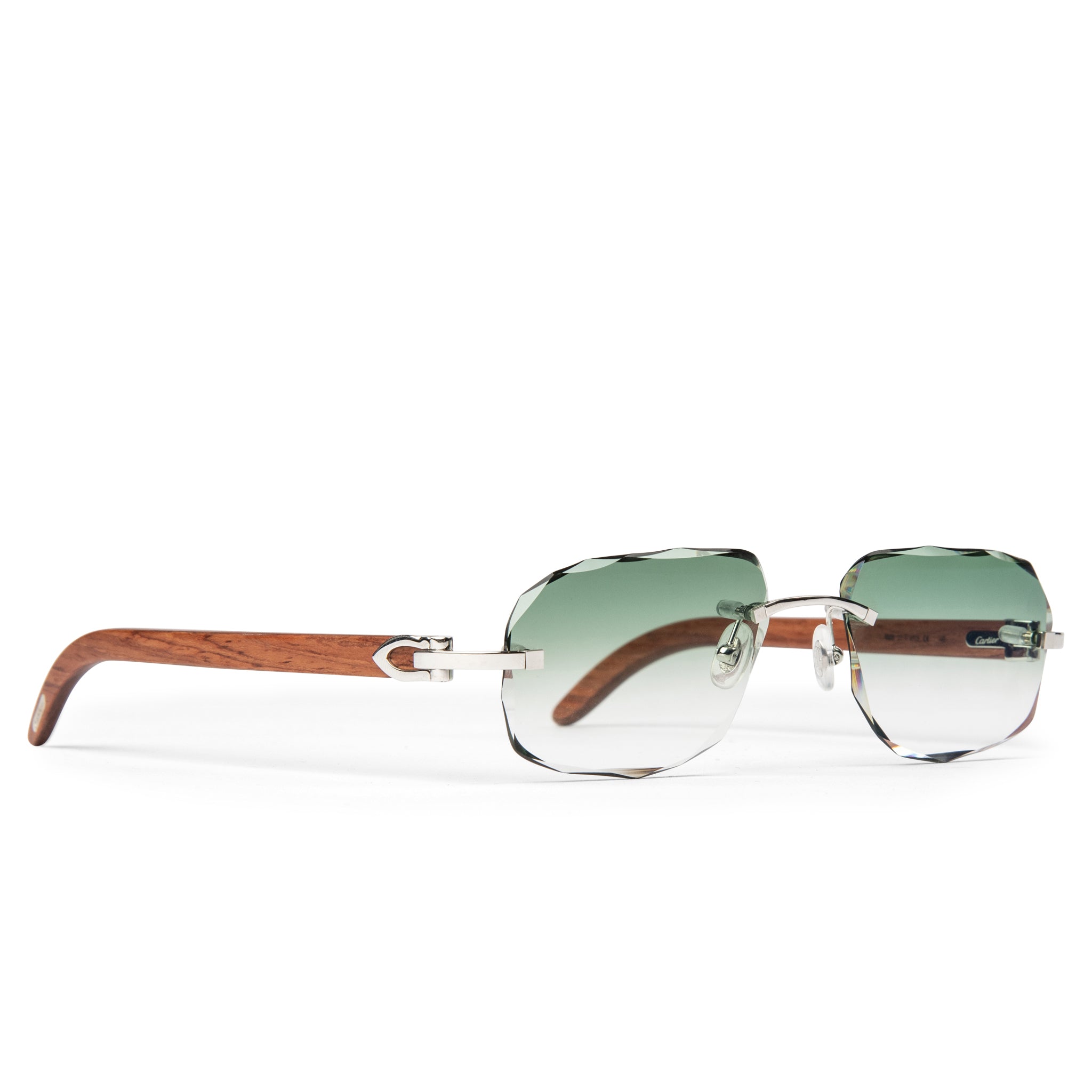 Image of Cartier Eyewear Custom CT0052O-009 C Decor Rimless Sunglasses