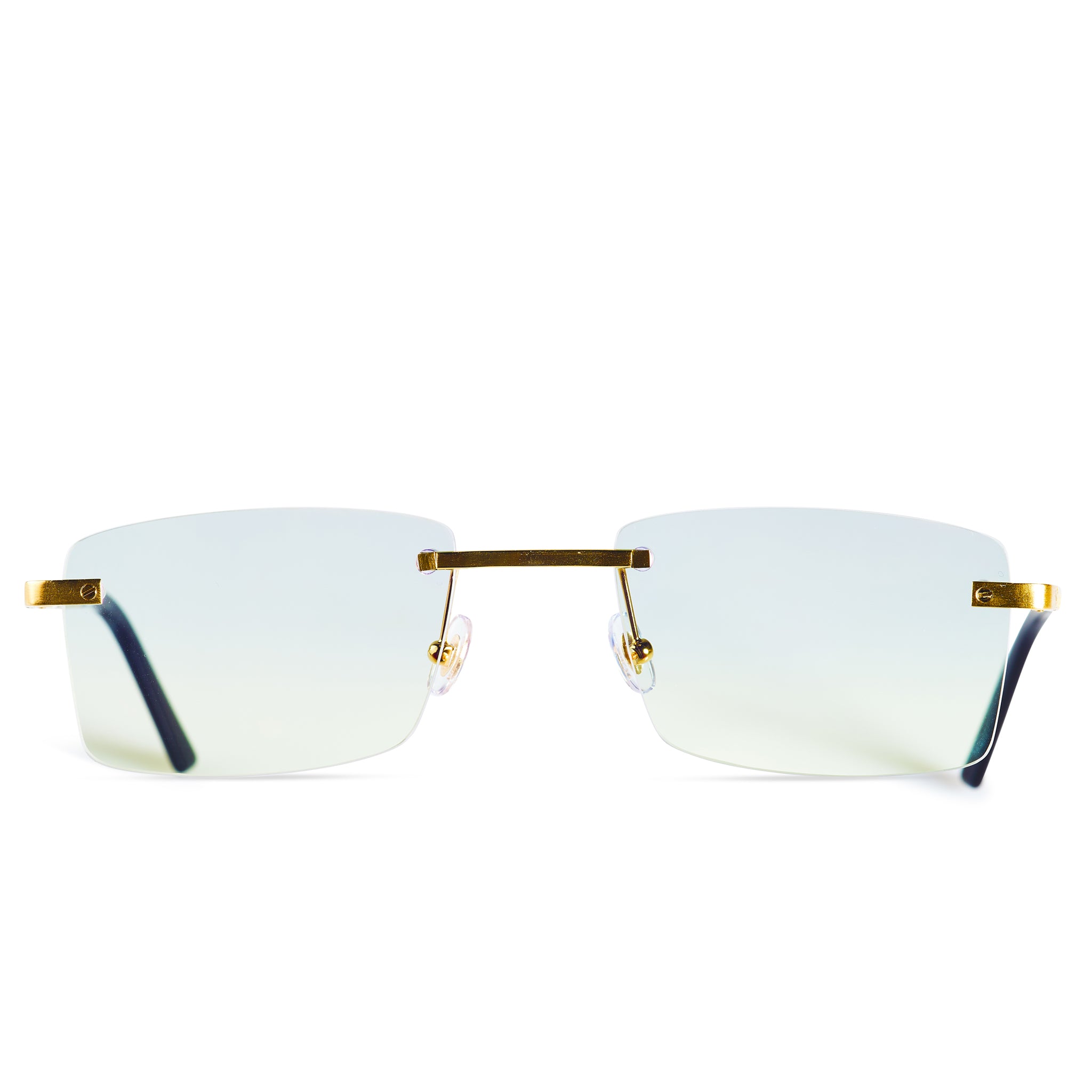 Image of cartier eyewear custom ct0167o santos de cartier rimless sunglasses 2