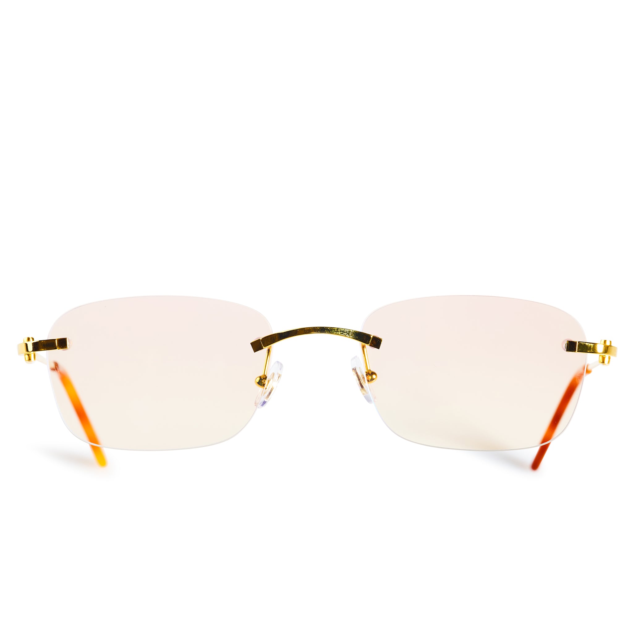 Image of cartier eyewear custom ct0045o-002 c decor rimless sunglasses