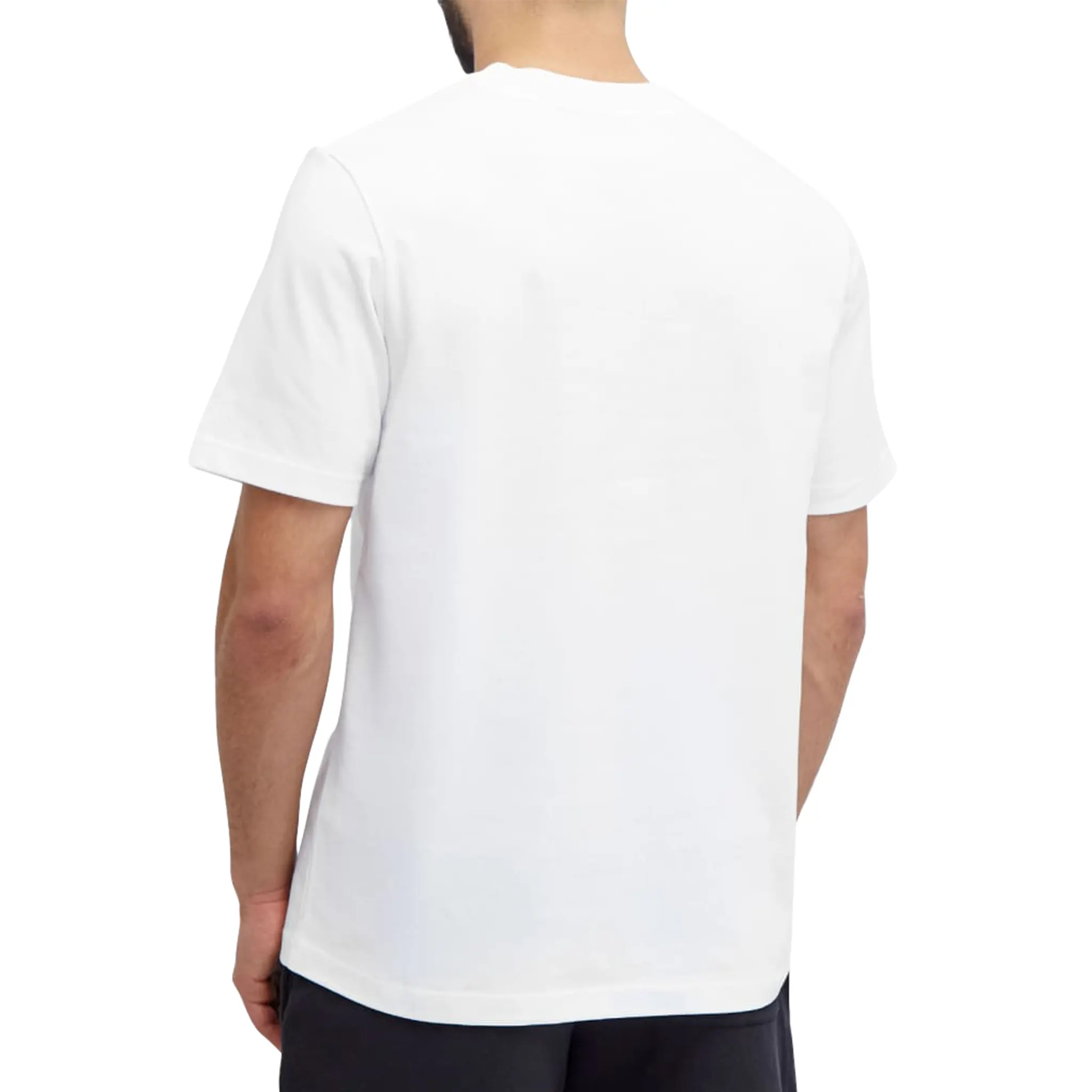 Model back view of Casablanca Afro Cubism Tennis Club White T Shirt MS24-JTS-001-05