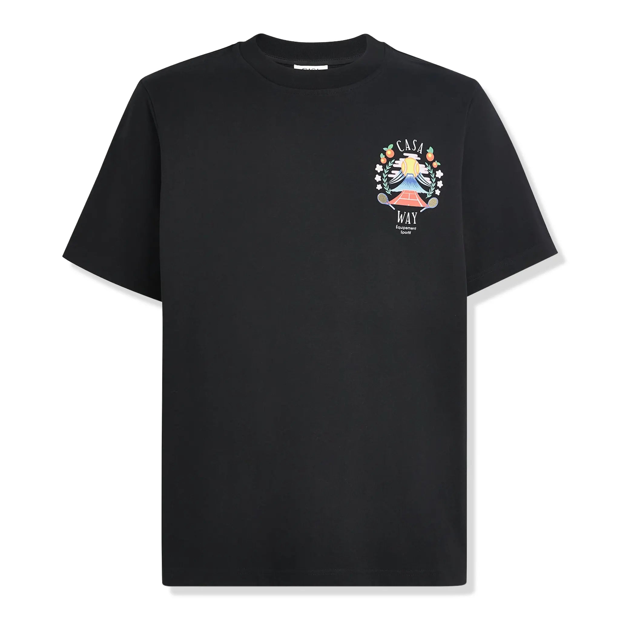 Front View of Casablanca Casaway Mountain Black T-Shirt