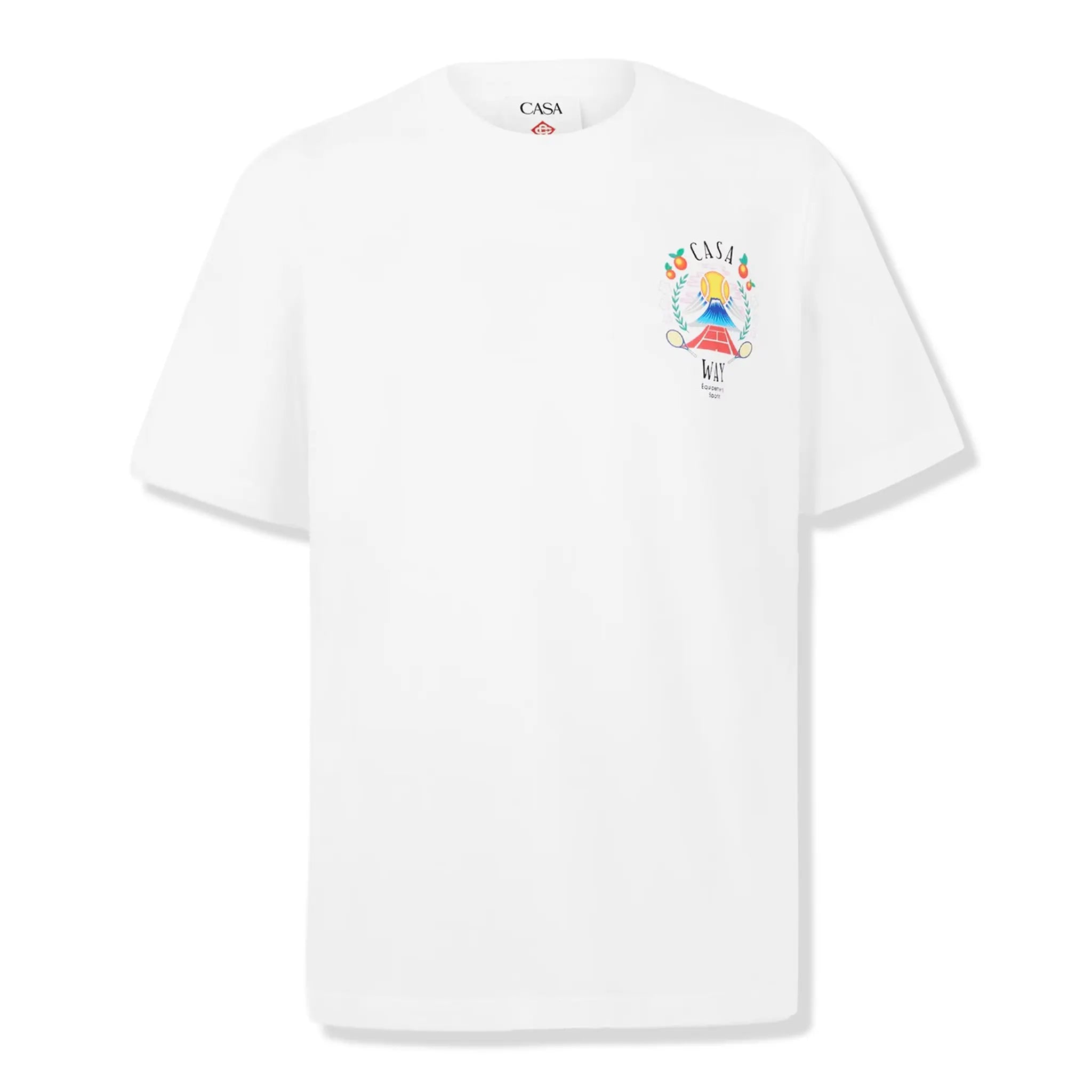 Front View of Casablanca Casaway Mountain White T-Shirt
