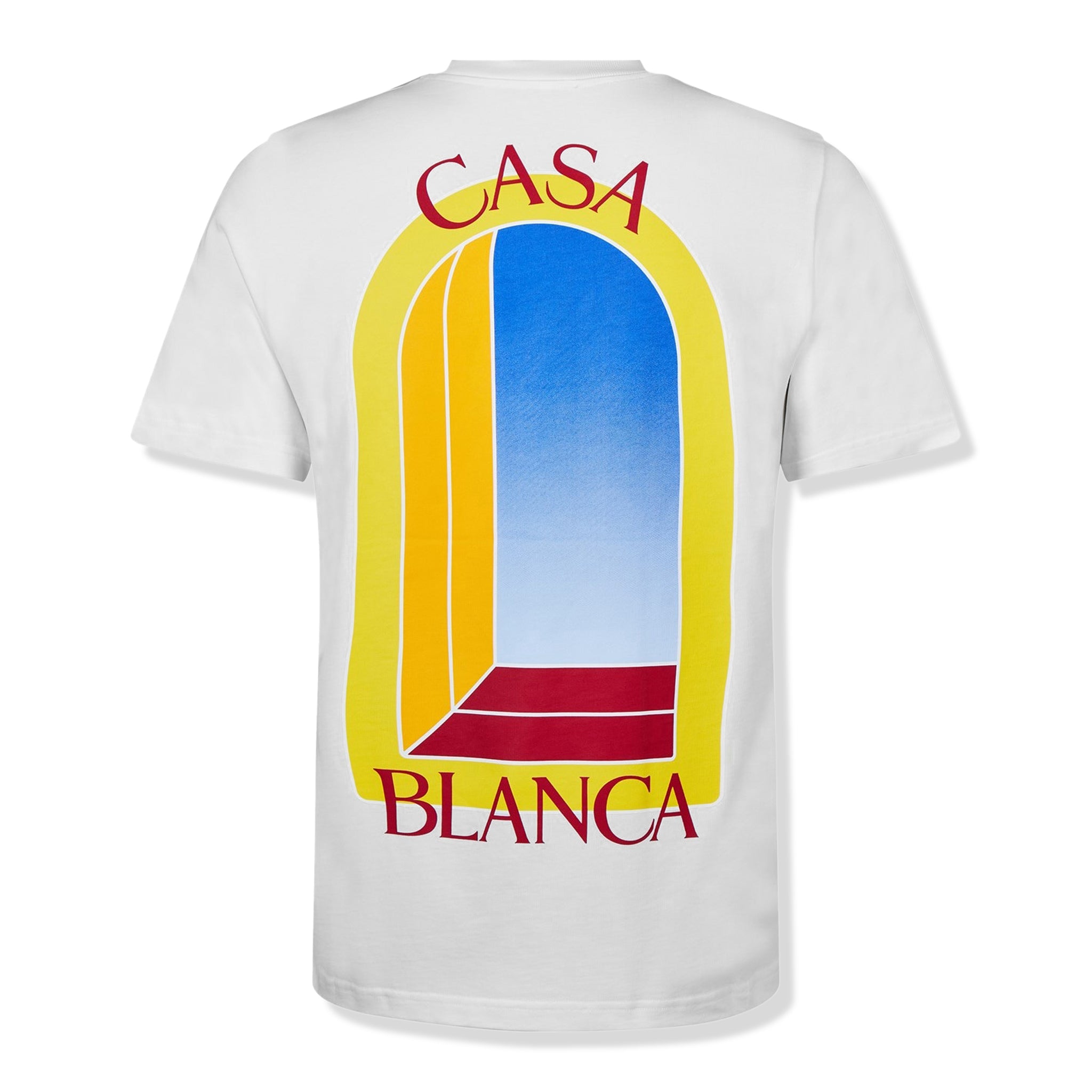 Model back view of Casablanca L'Arche De Nuit T Shirt White
