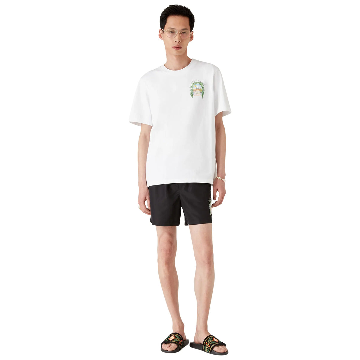 Casablanca Tシャツ Casablanca L'Arche Tennis Club Graphic White T Shirt | MPF25-JTS