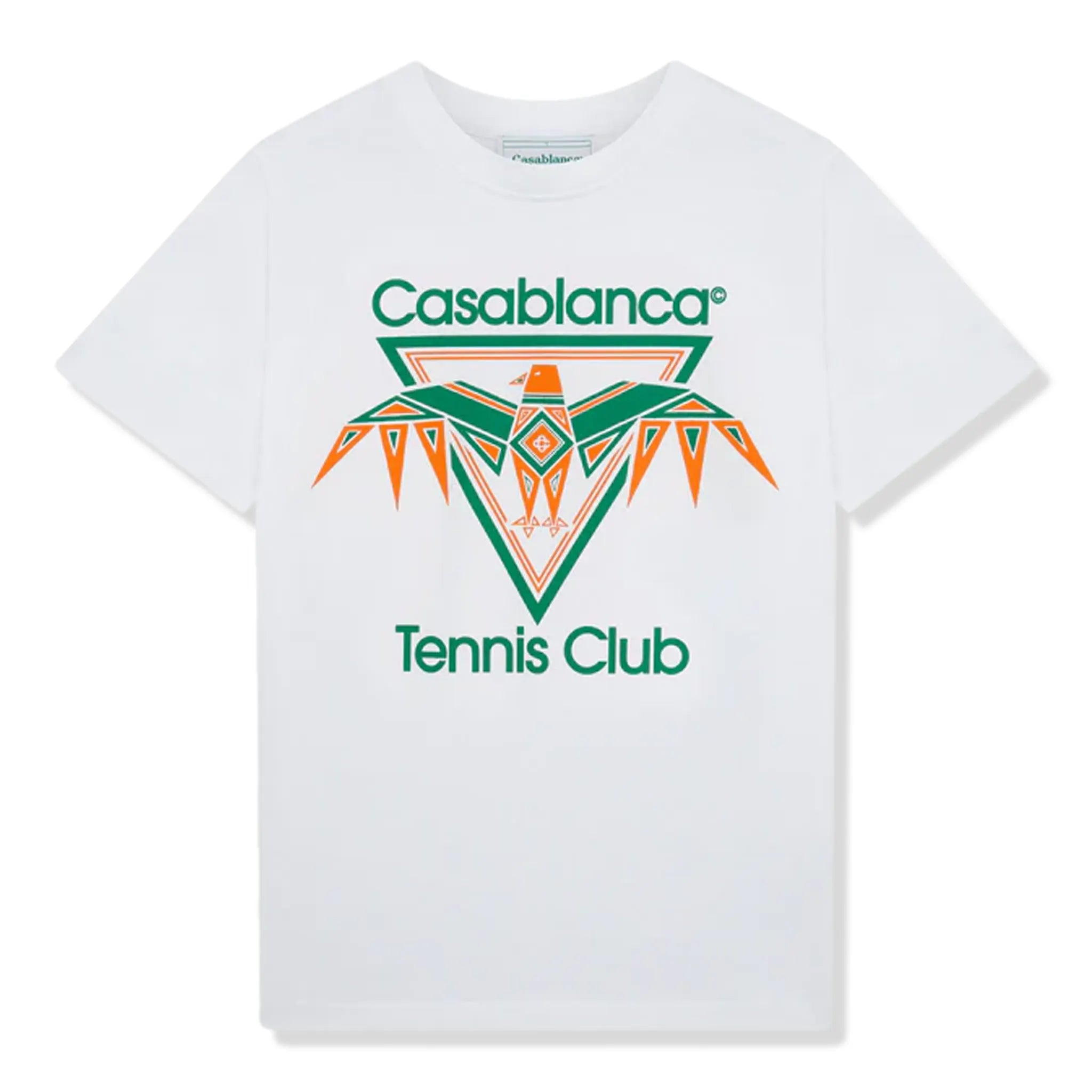 Front view of Casablanca Playful Eagle White T Shirt MS24JTS00120
