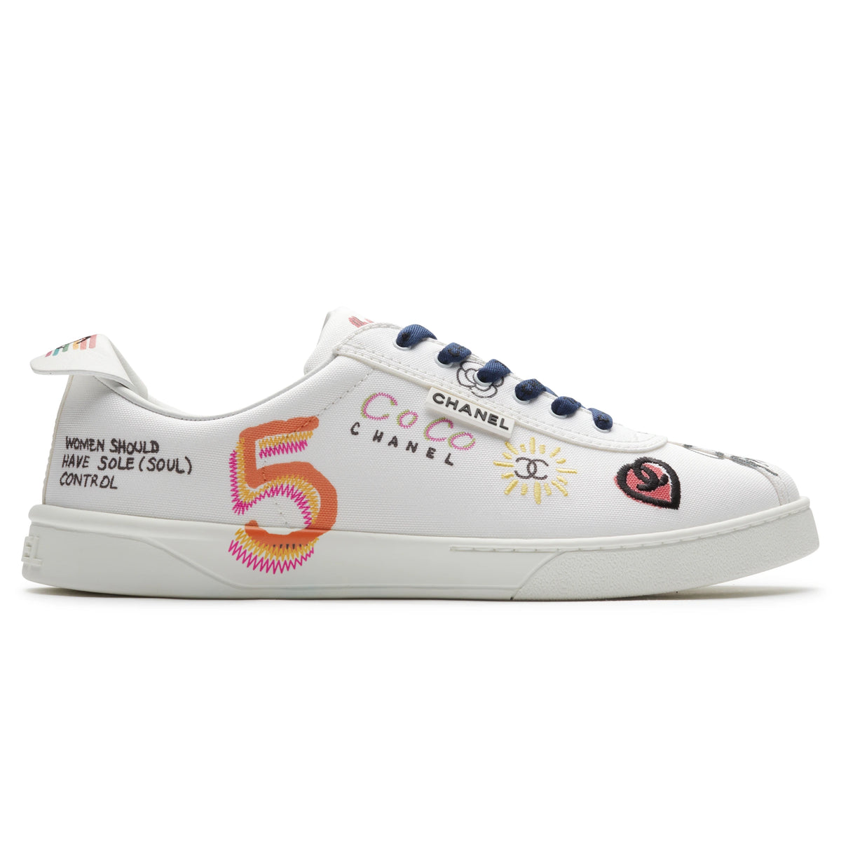 Chanel x pharrell white 2025 canvas sneaker