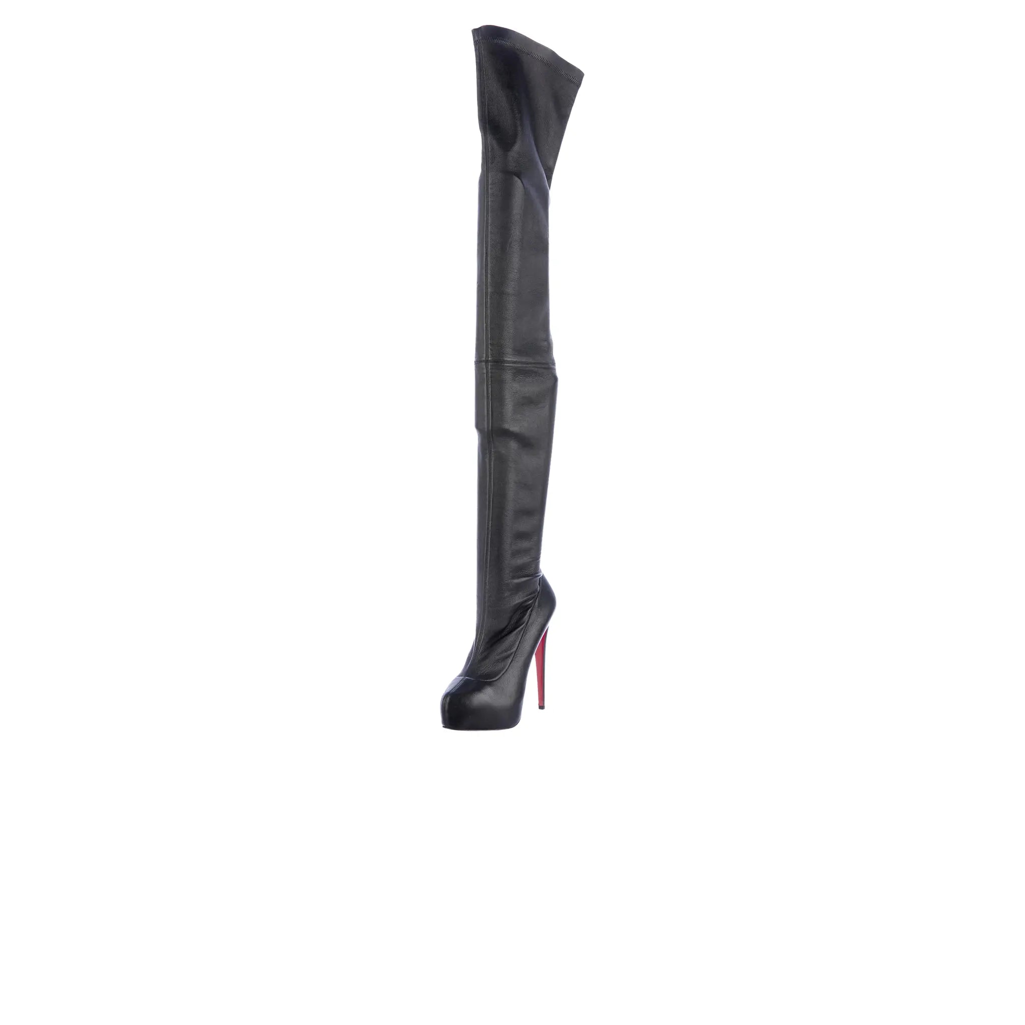 Front Side View of Christian Louboutin Monicarina Thigh High Boots