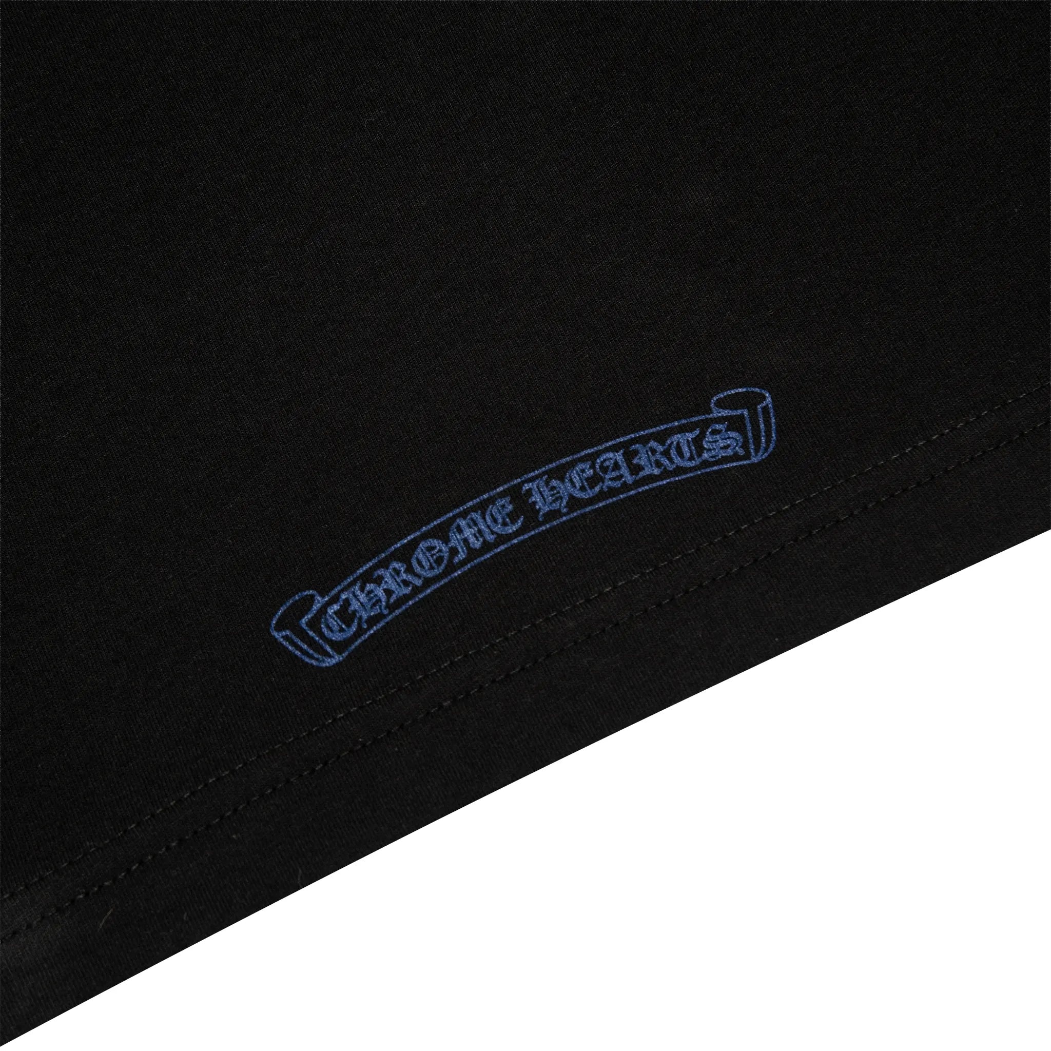 Detailed View of Chrome Hearts 1988 Neck Logo Black Blue Pocket  T Shirt