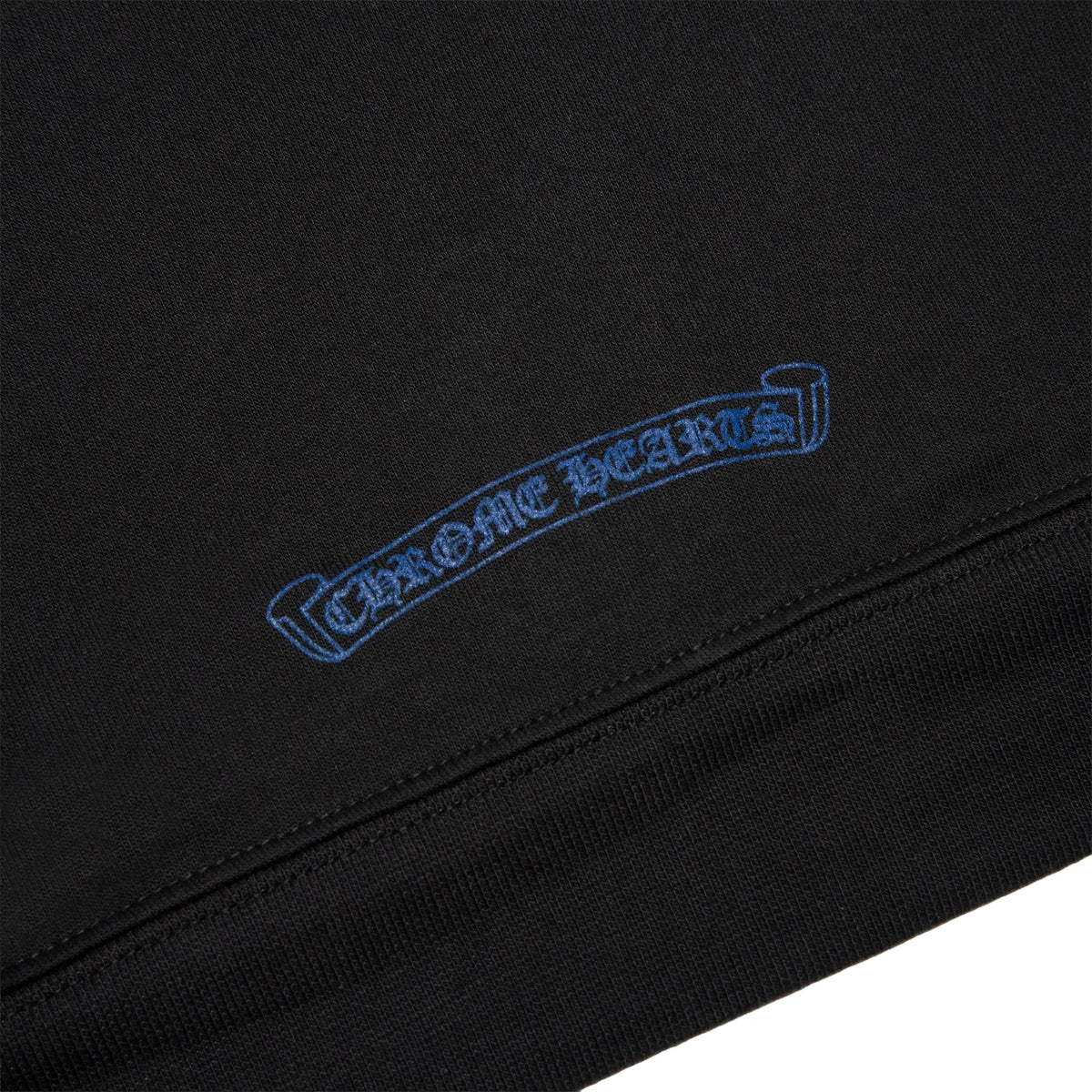 Chrome Hearts 1988 Script Logo Zip-Up Black Blue Hoodie |