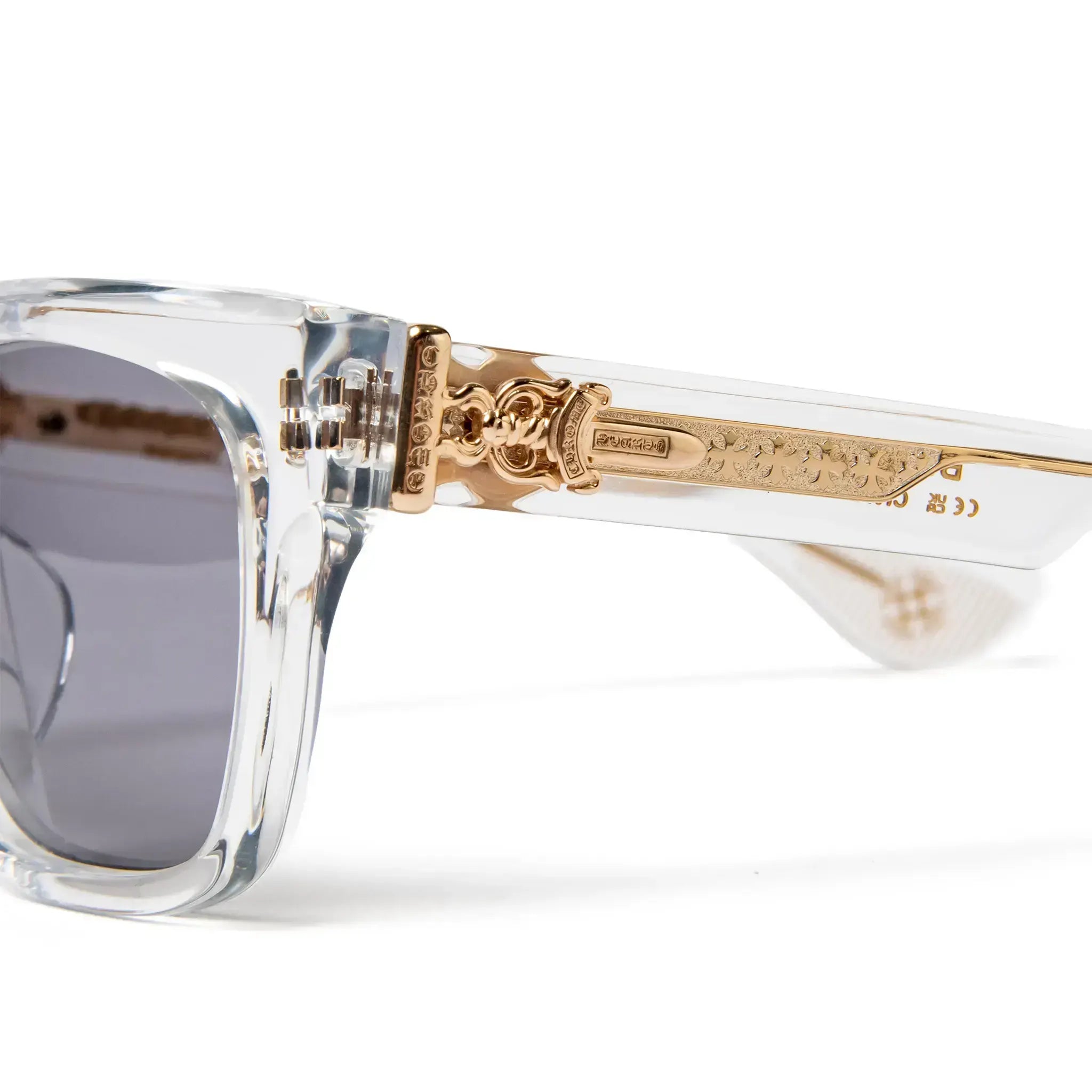 Detailed Side View of Chrome Hearts Blue Fog Sunglasses 174896_CRYS