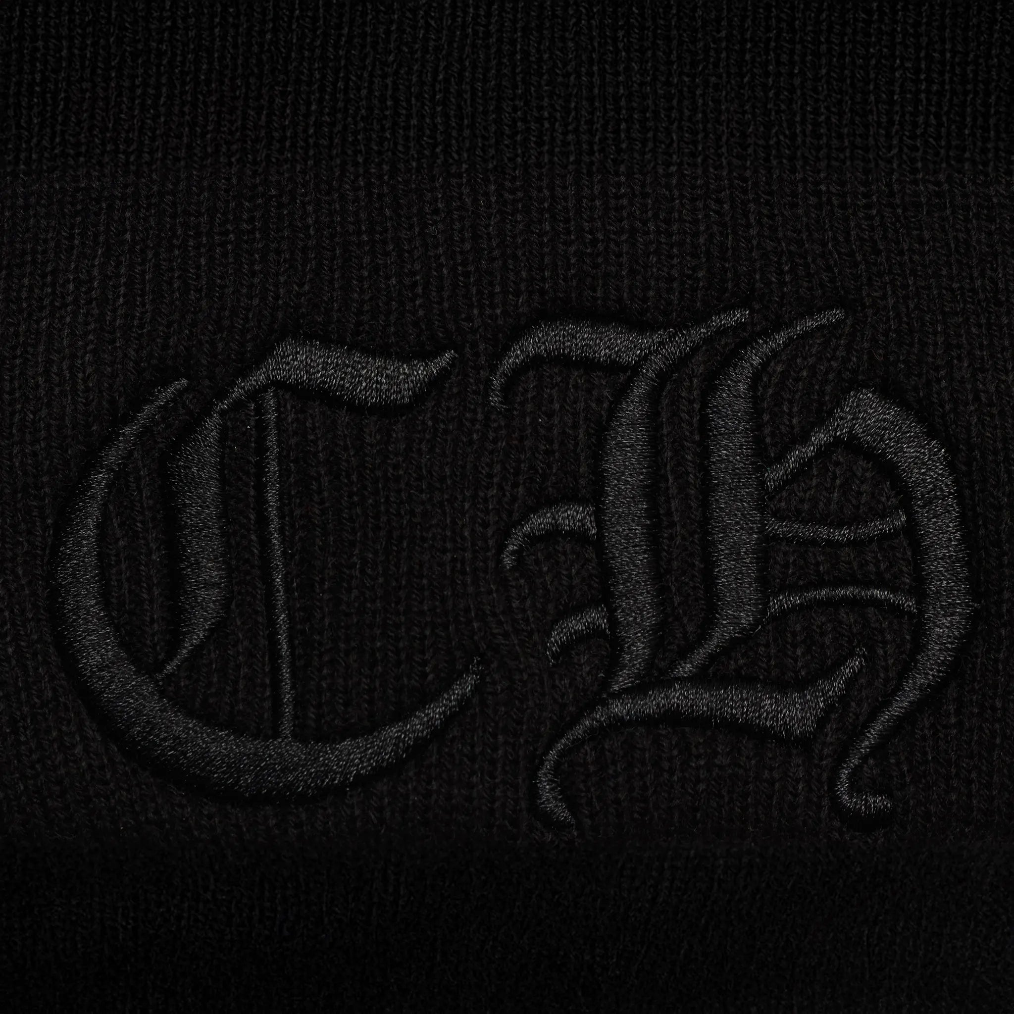 Logo View of Chrome Hearts CH Logo Black Beanie