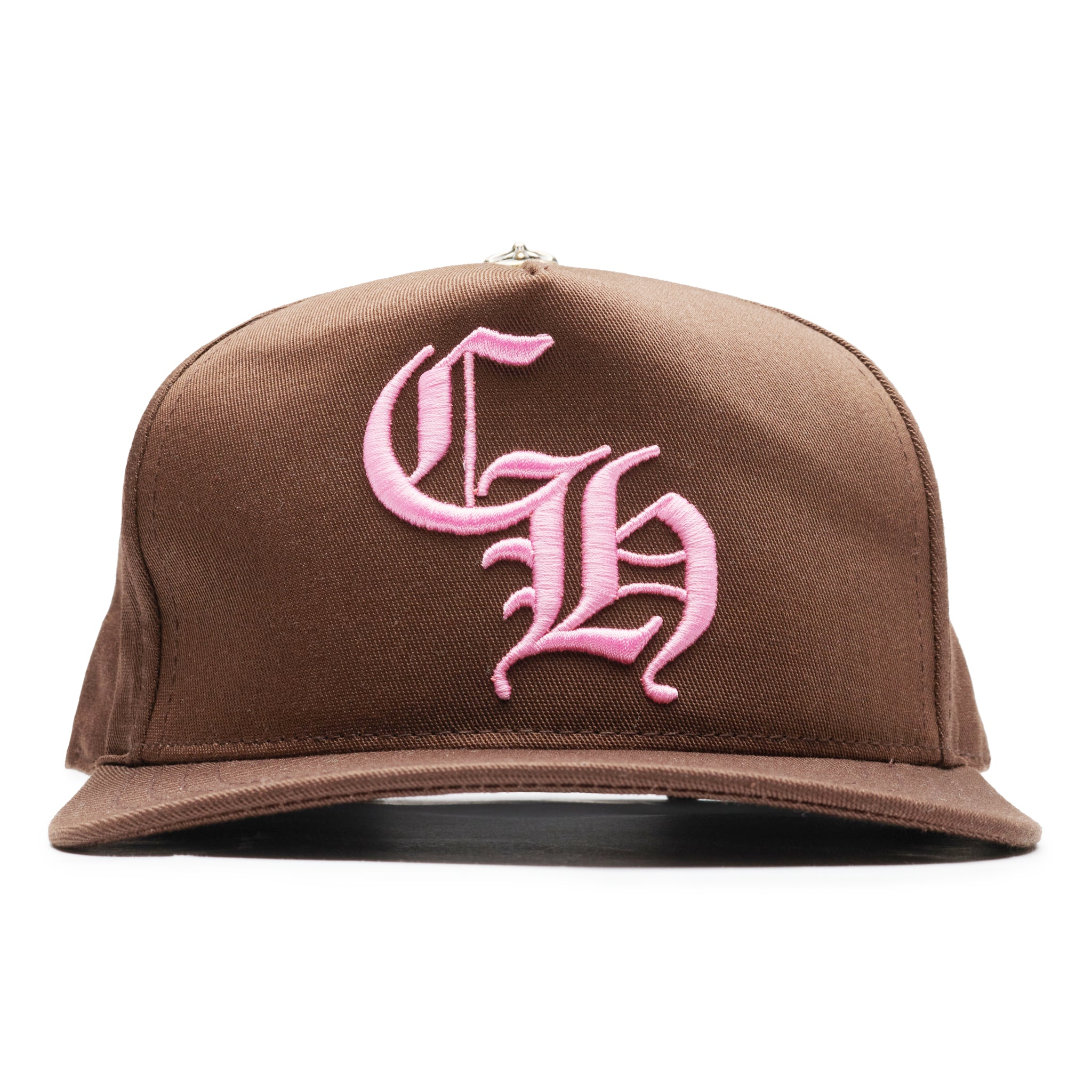 Front view of Chrome Hearts CH Brown Pink Baseball Cap