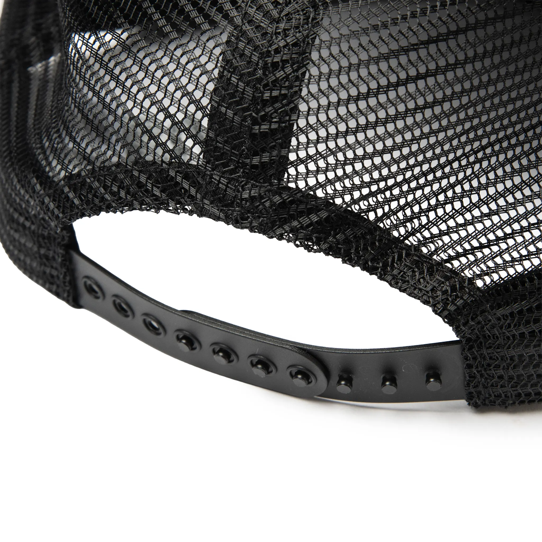 Detailed Back View of Chrome Hearts CH Las Vegas Black Trucker Cap 1383 100000701CLVT-BLAC