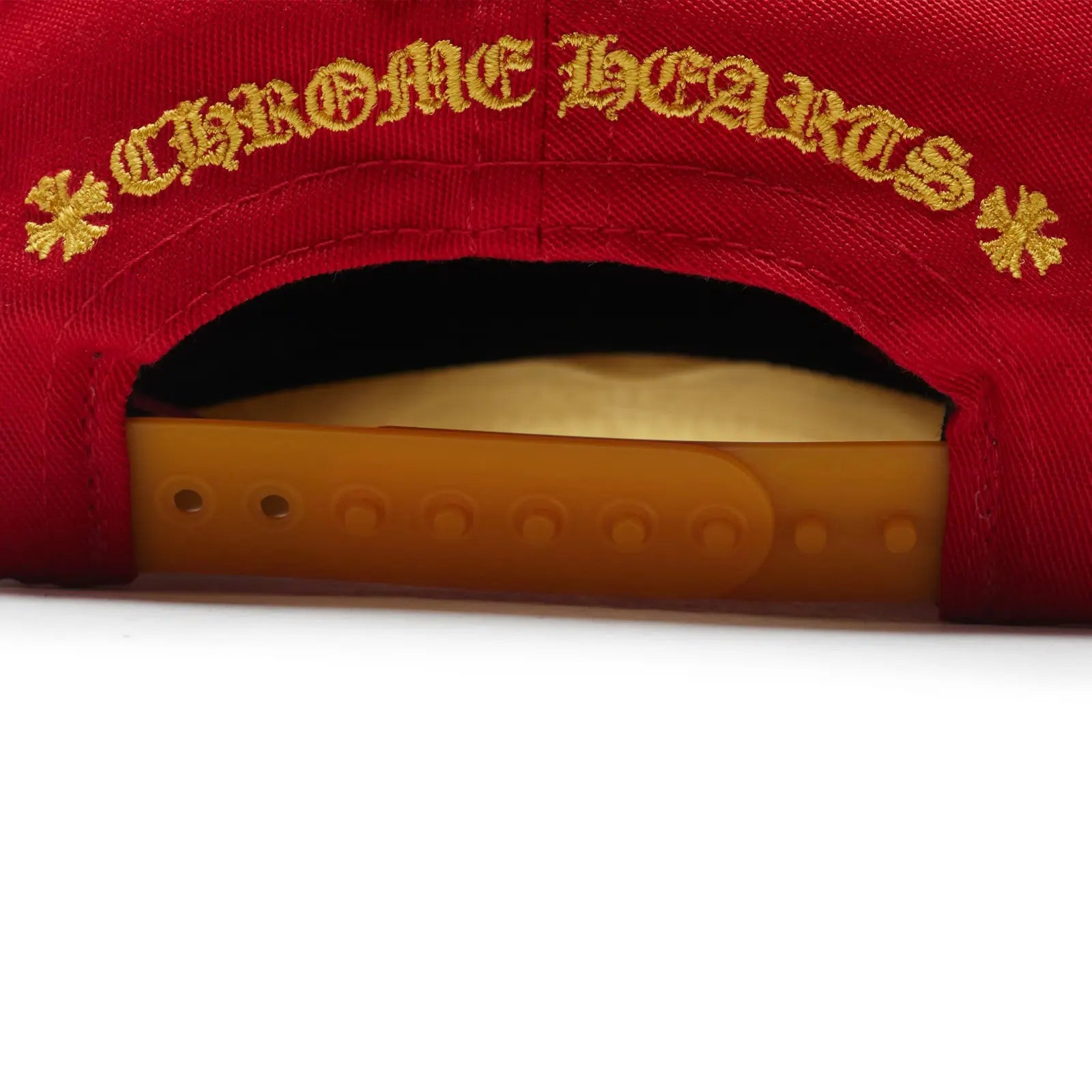 Back Detailed View of Chrome Hearts Cross Patch Red Yellow Baseball Cap 1383 1SS240701CPH-RED
