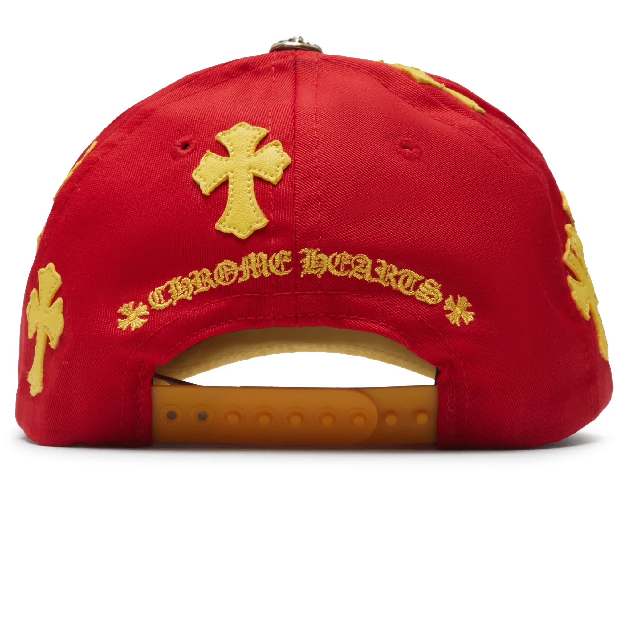 Back View of Chrome Hearts Cross Patch Red Yellow Baseball Cap 1383 1SS240701CPH-RED