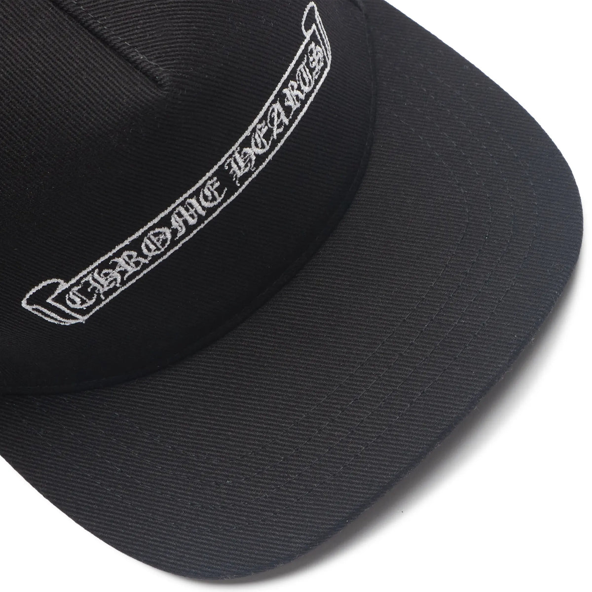 Chrome Hearts Embroidered Scroll Black White Baseball Cap |