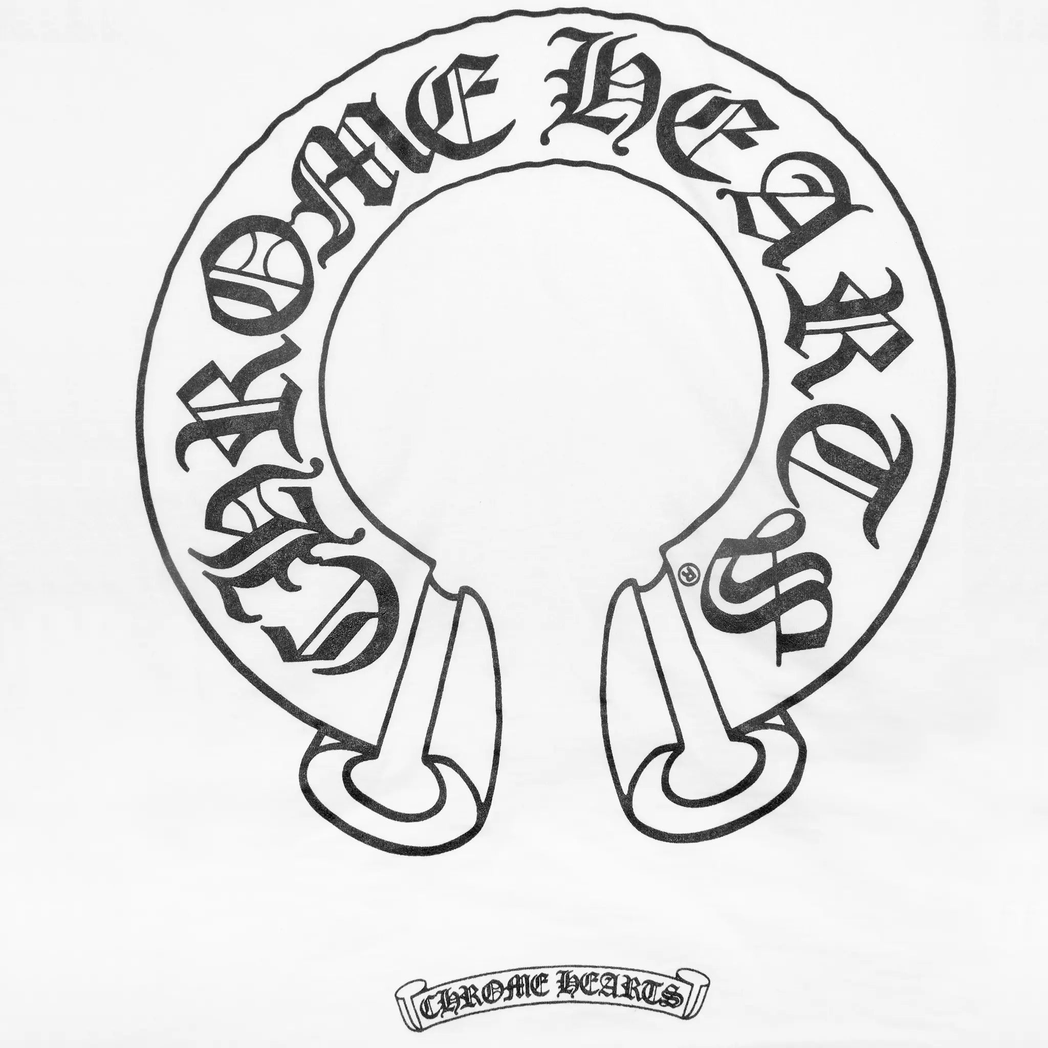 Chrome Hearts Floral Horse Shoe Pocket Logo L/S White T-Shirt |