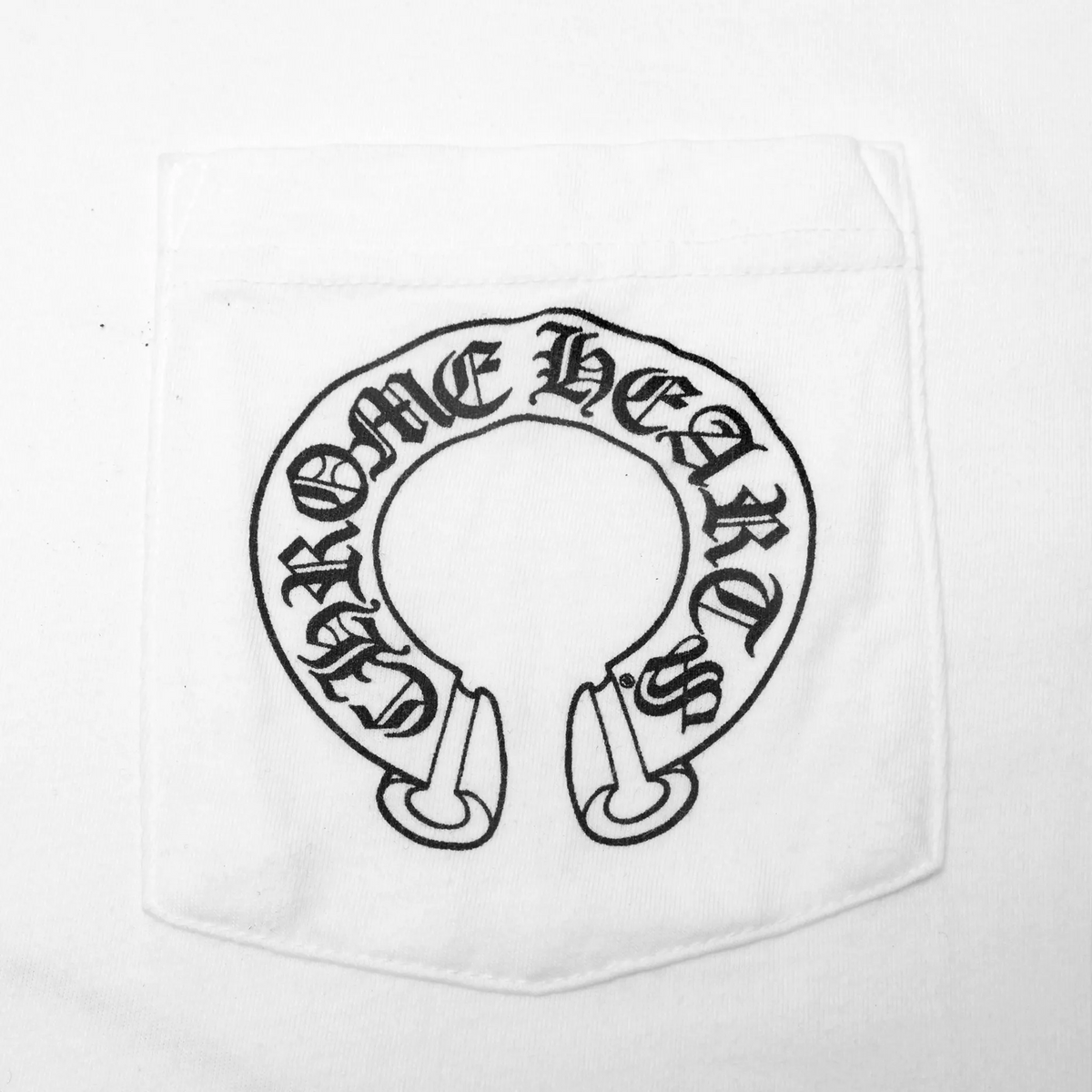 Chrome Hearts Floral Horse Shoe Pocket Logo L/S White T-Shirt |