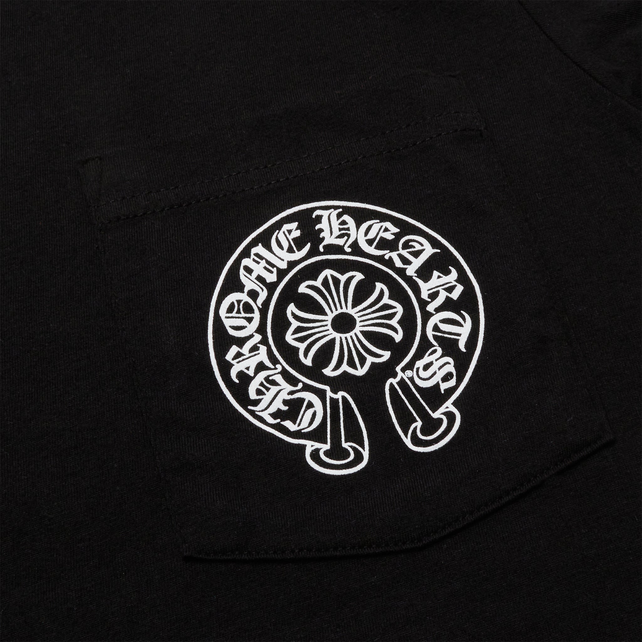 Chrome Hearts Horse Shoe Pocket Logo Black T Shirt | Chrome Hearts Horse Shoe Pocket Logo Black T Shirt |