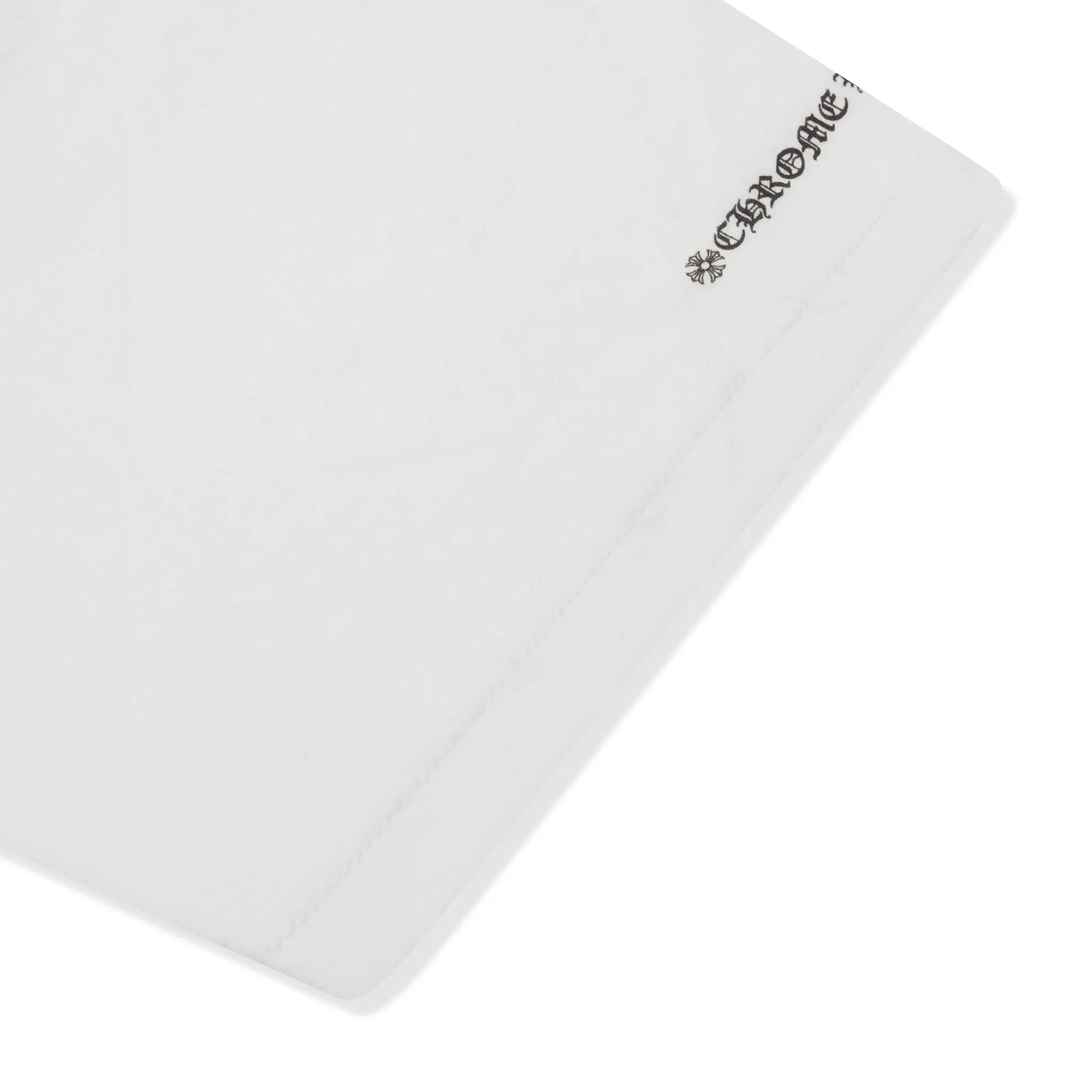 Detailed Sleeve View of Chrome Hearts Horse Shoe Pocket White T-Shirt